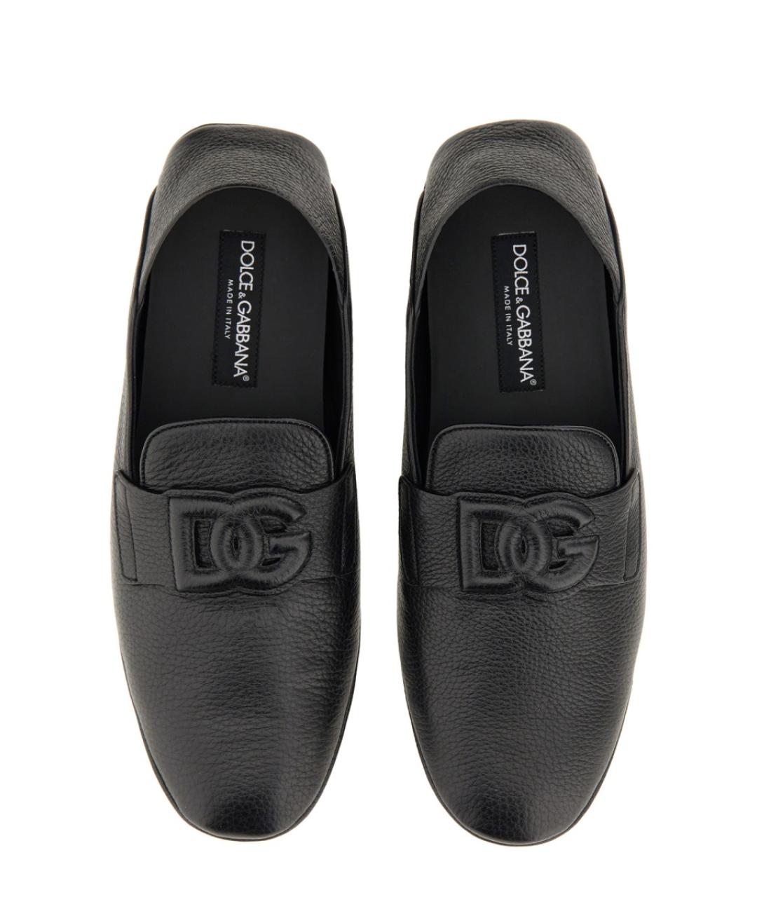 DOLCE&GABBANA Черные кожаные лоферы, фото 6