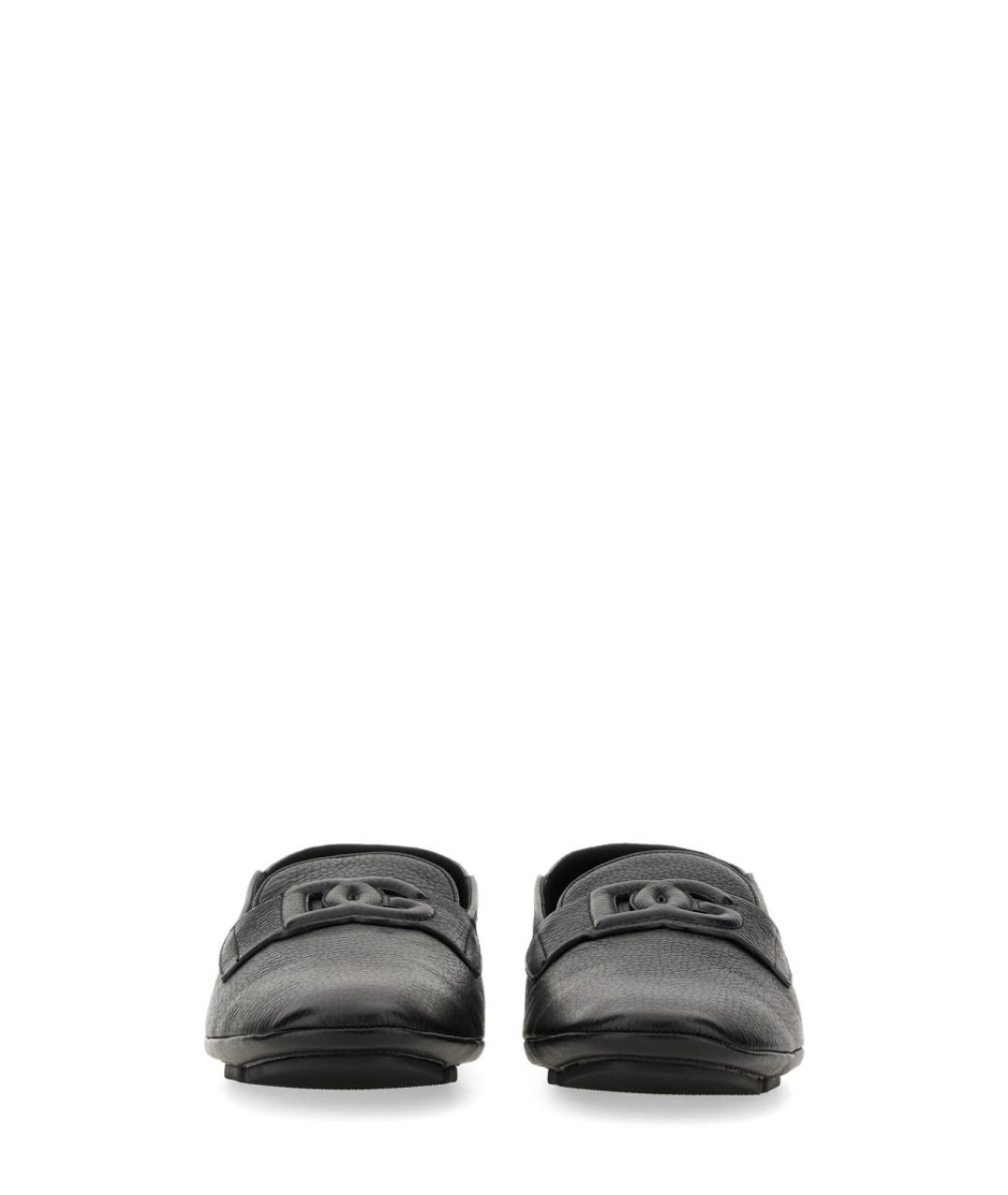 DOLCE&GABBANA Черные кожаные лоферы, фото 4