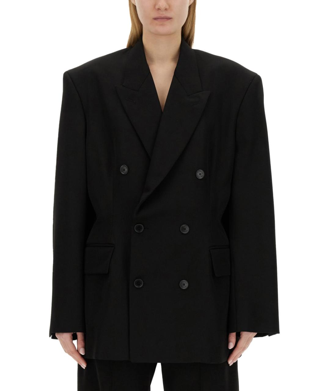 BALENCIAGA Черный шерстяной жакет/пиджак, фото 2