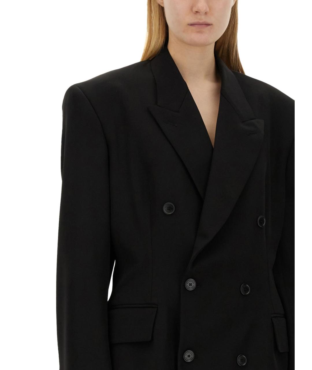 BALENCIAGA Черный шерстяной жакет/пиджак, фото 5