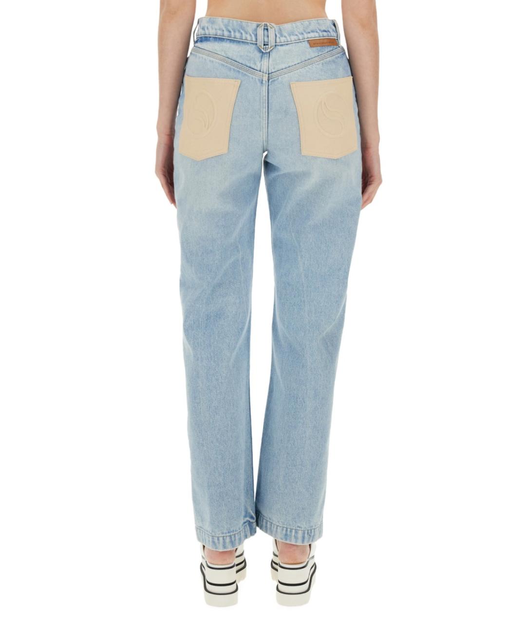 STELLA MCCARTNEY Синие хлопко-полиэстеровые прямые джинсы, фото 3