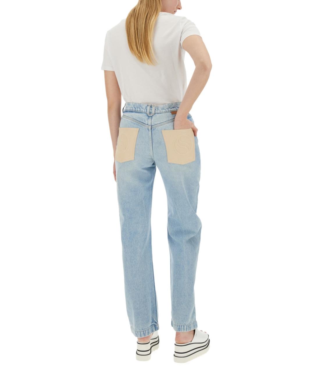 STELLA MCCARTNEY Синие хлопко-полиэстеровые прямые джинсы, фото 2