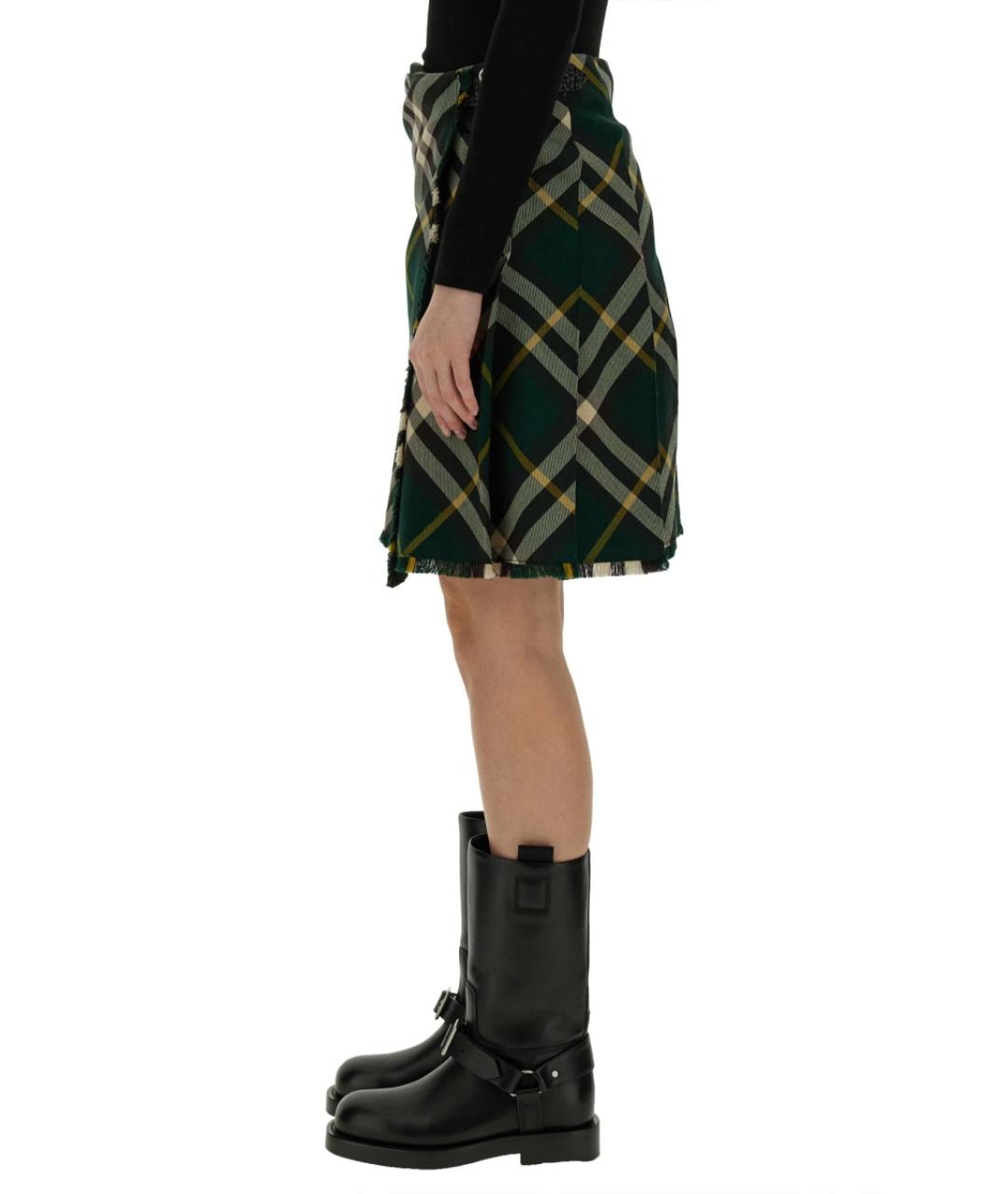 BURBERRY Мульти шерстяная юбка миди, фото 5