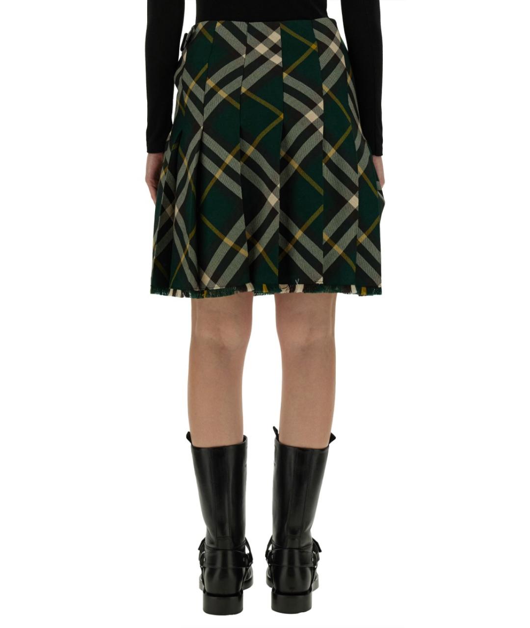 BURBERRY Мульти шерстяная юбка миди, фото 4