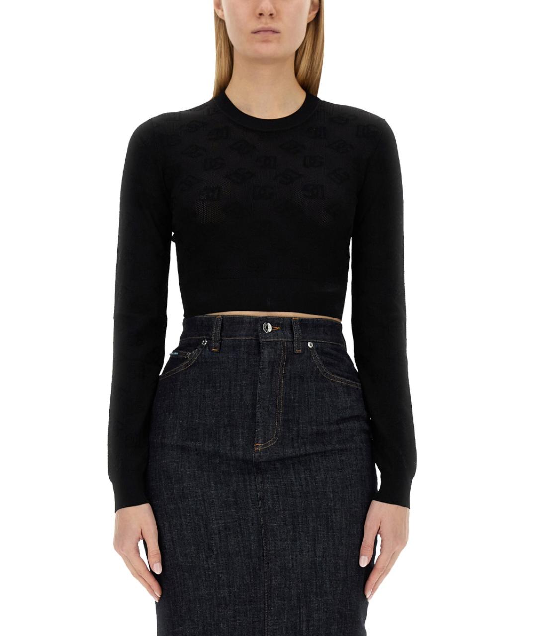 DOLCE&GABBANA Черный вискозный джемпер / свитер, фото 5