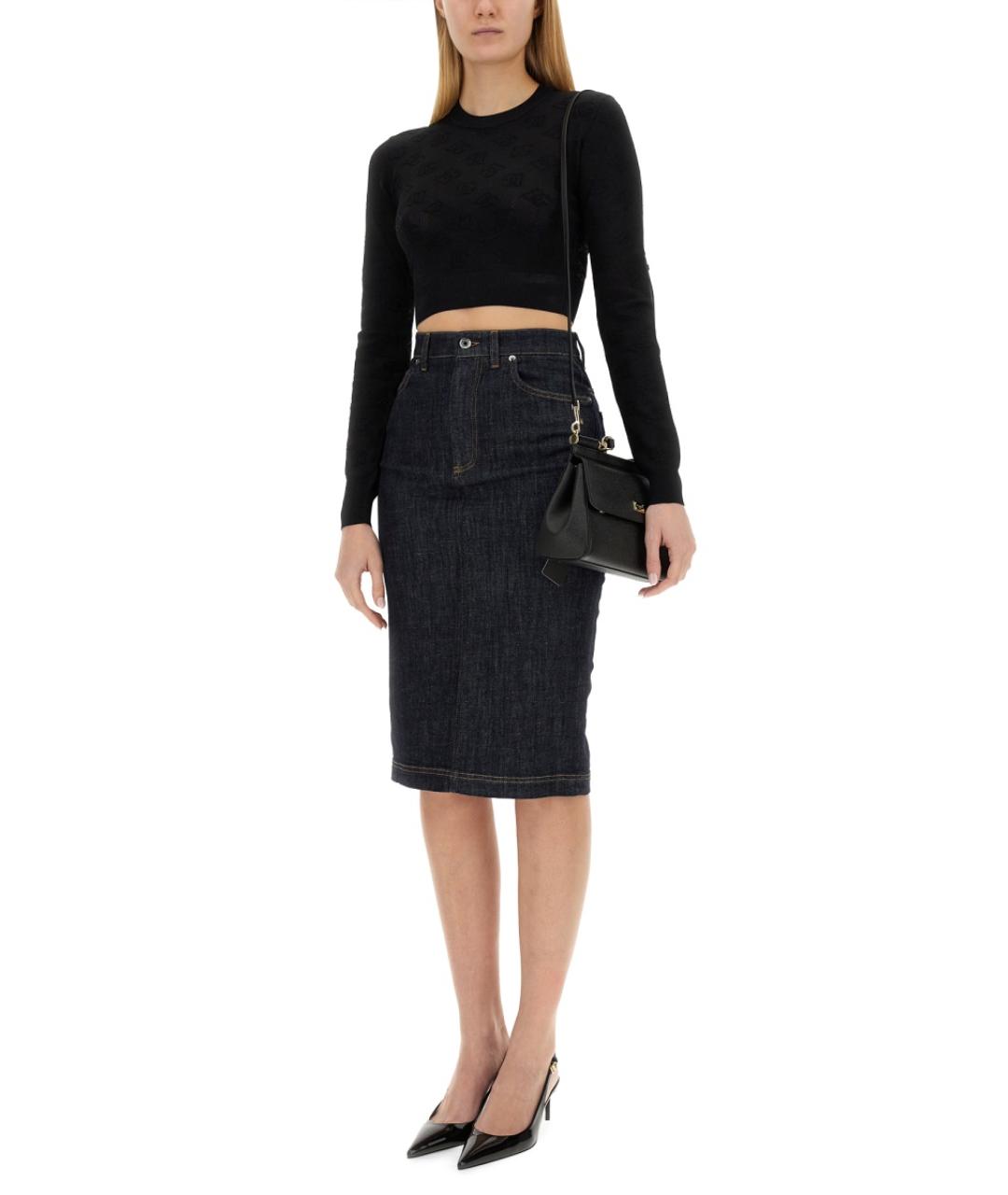 DOLCE&GABBANA Черный вискозный джемпер / свитер, фото 2