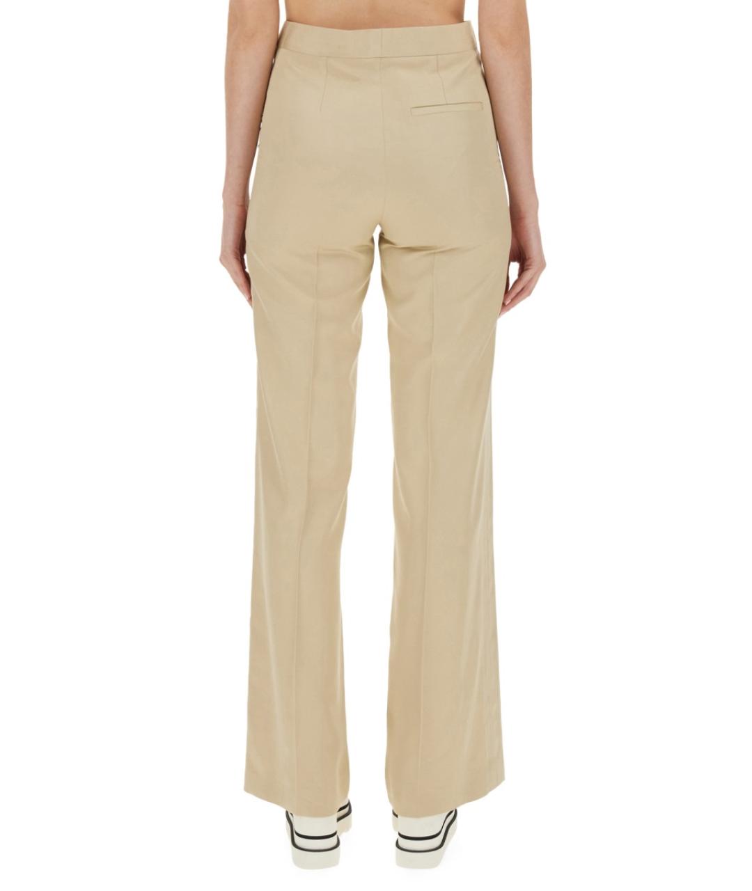 STELLA MCCARTNEY Бежевые вискозные прямые брюки, фото 4
