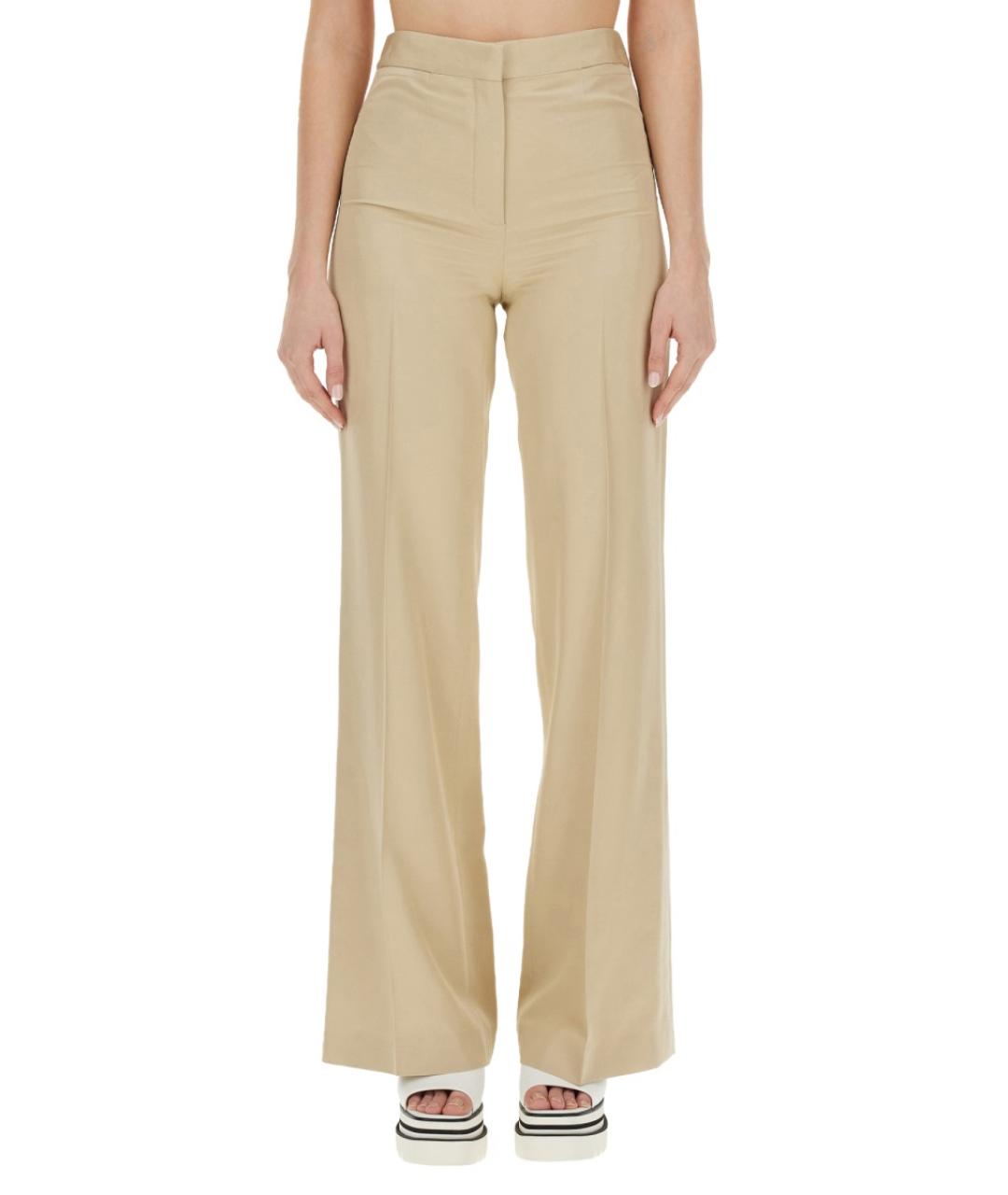 STELLA MCCARTNEY Бежевые вискозные прямые брюки, фото 2