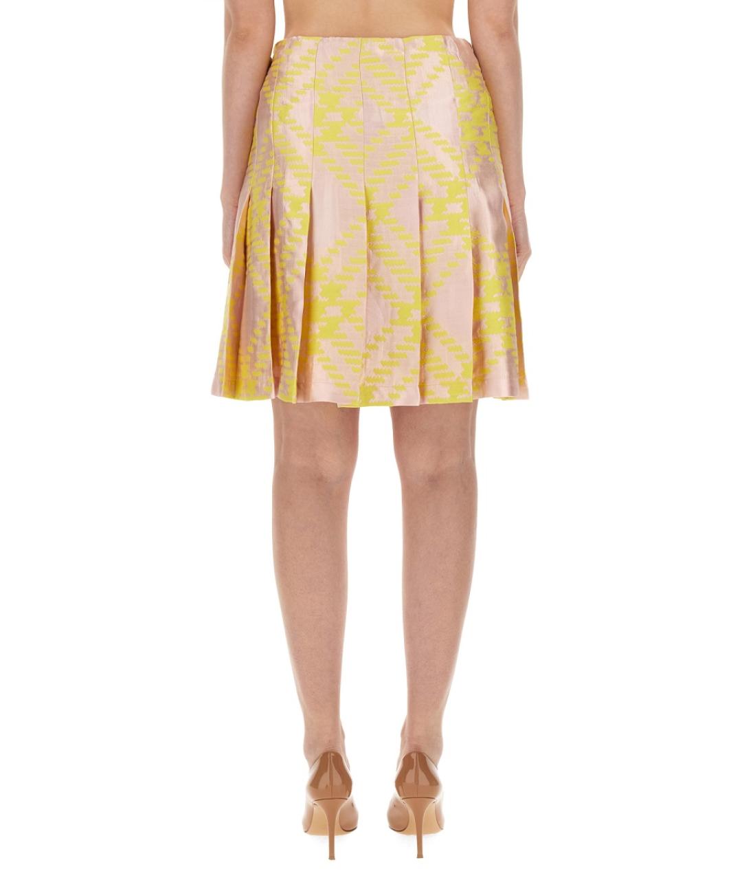 BURBERRY Мульти льняная юбка мини, фото 4