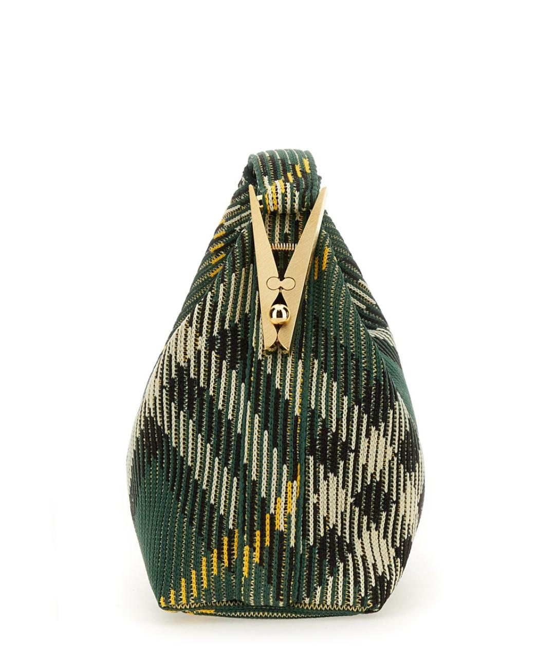 BURBERRY Зеленая синтетическая сумка с короткими ручками, фото 4