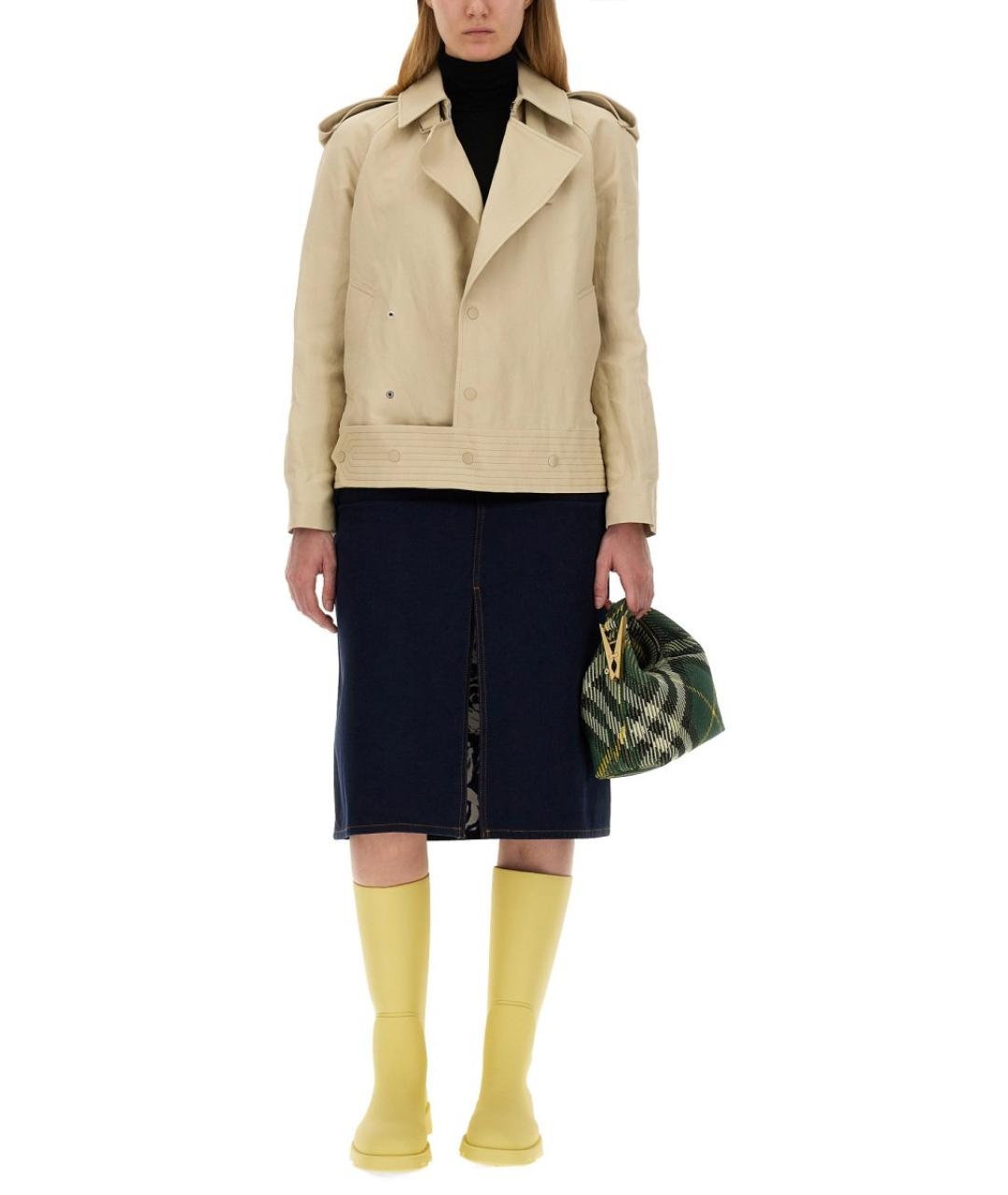 BURBERRY Зеленая синтетическая сумка с короткими ручками, фото 2