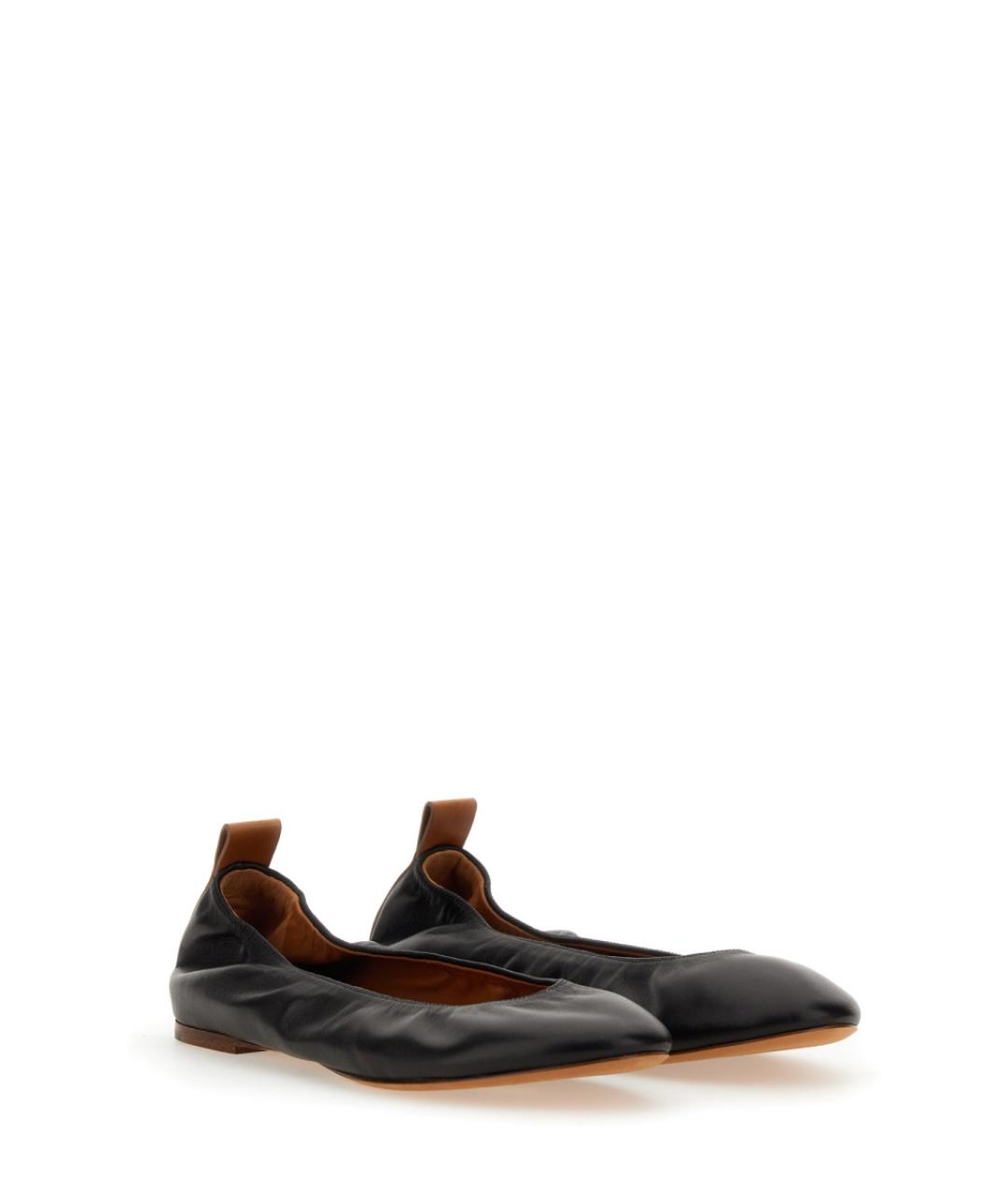LANVIN Черные кожаные балетки, фото 3