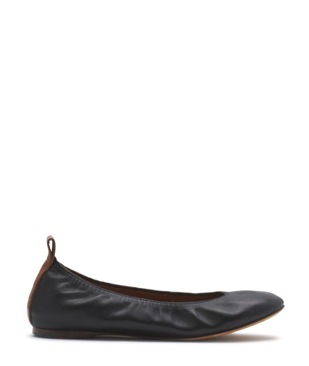 LANVIN Черные кожаные балетки, фото 1