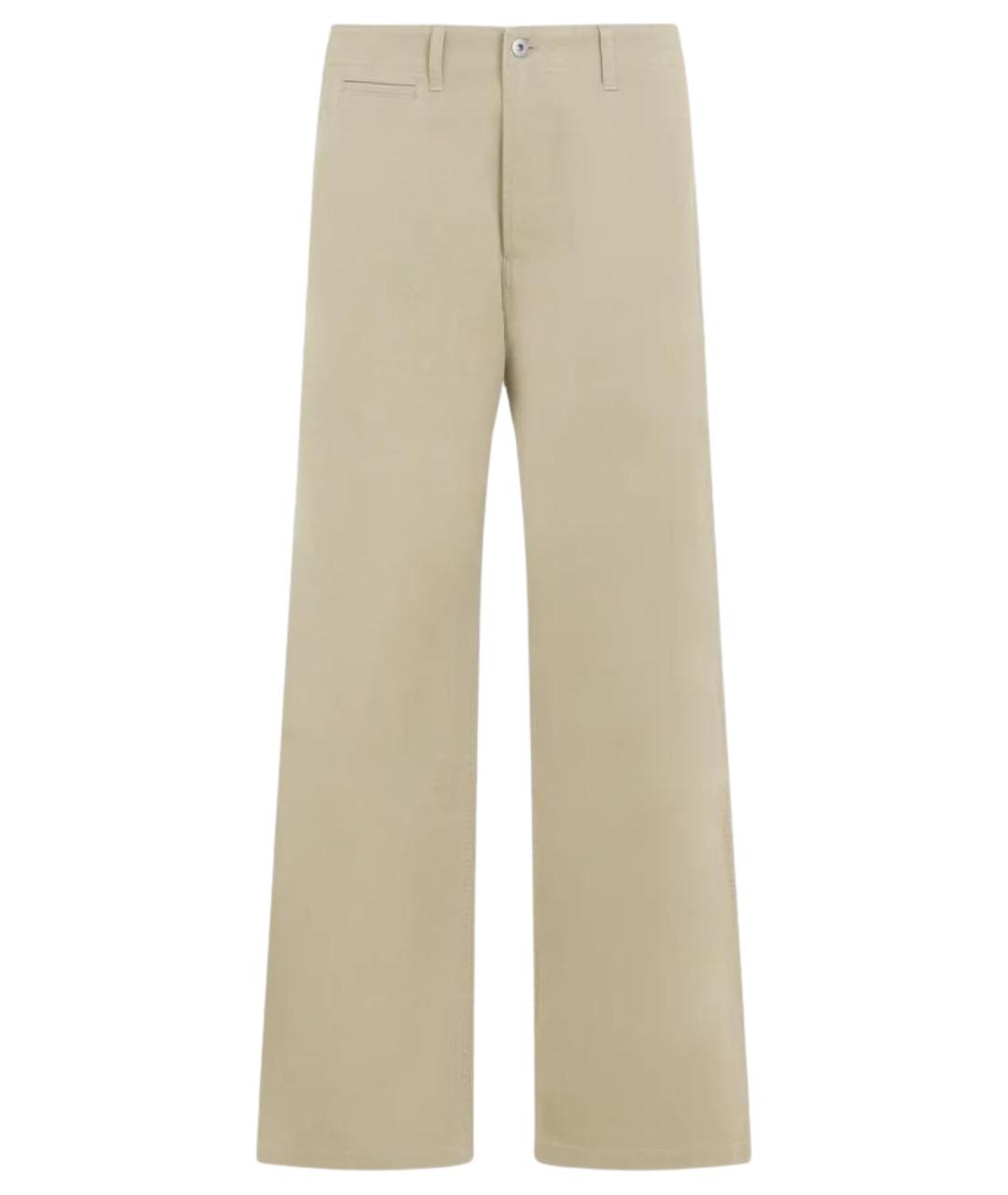 BURBERRY Бежевые хлопковые повседневные брюки, фото 1
