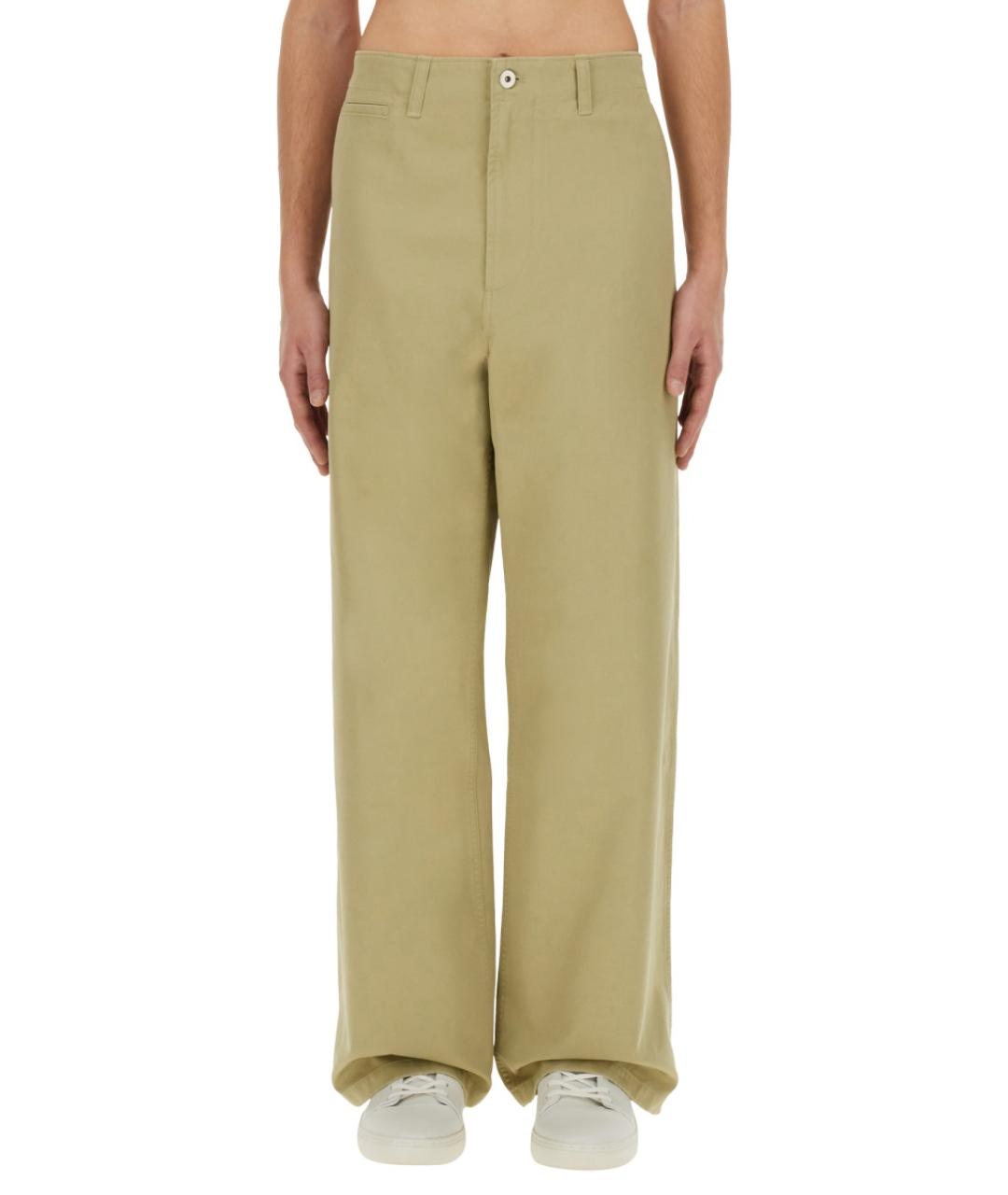 BURBERRY Бежевые хлопковые повседневные брюки, фото 2