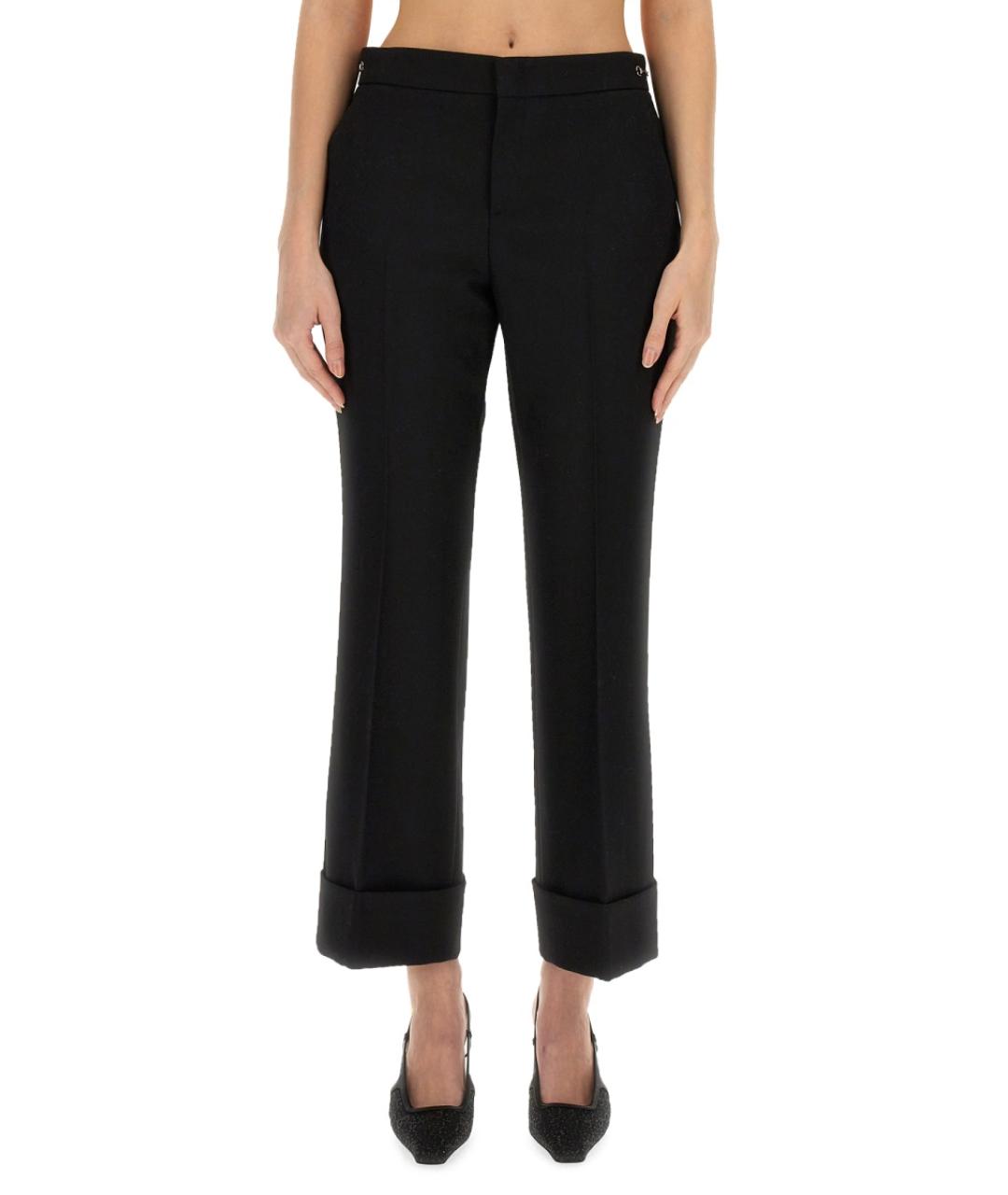 GUCCI Черные шерстяные прямые брюки, фото 2