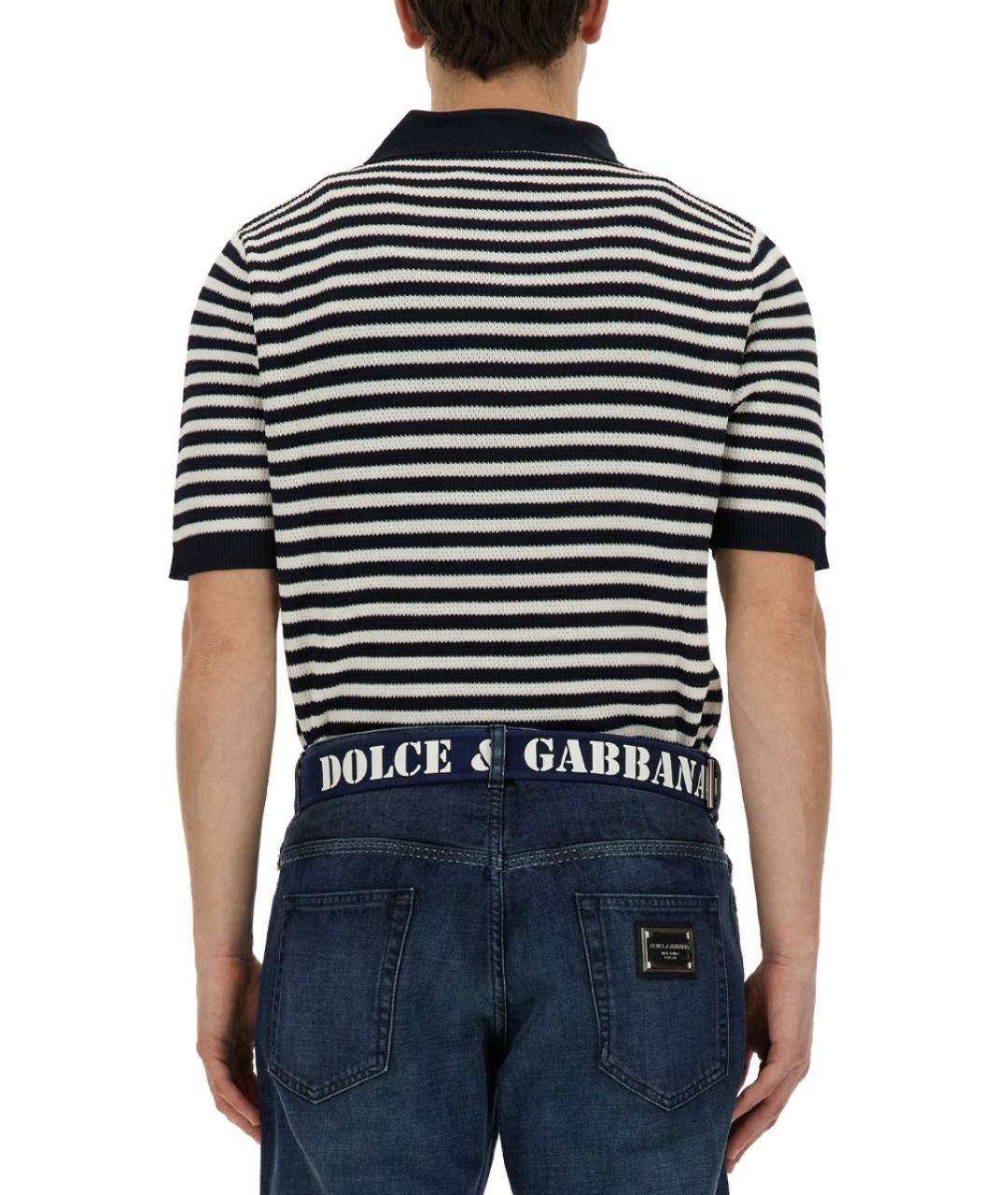 DOLCE&GABBANA Мульти хлопковое поло с коротким рукавом, фото 4