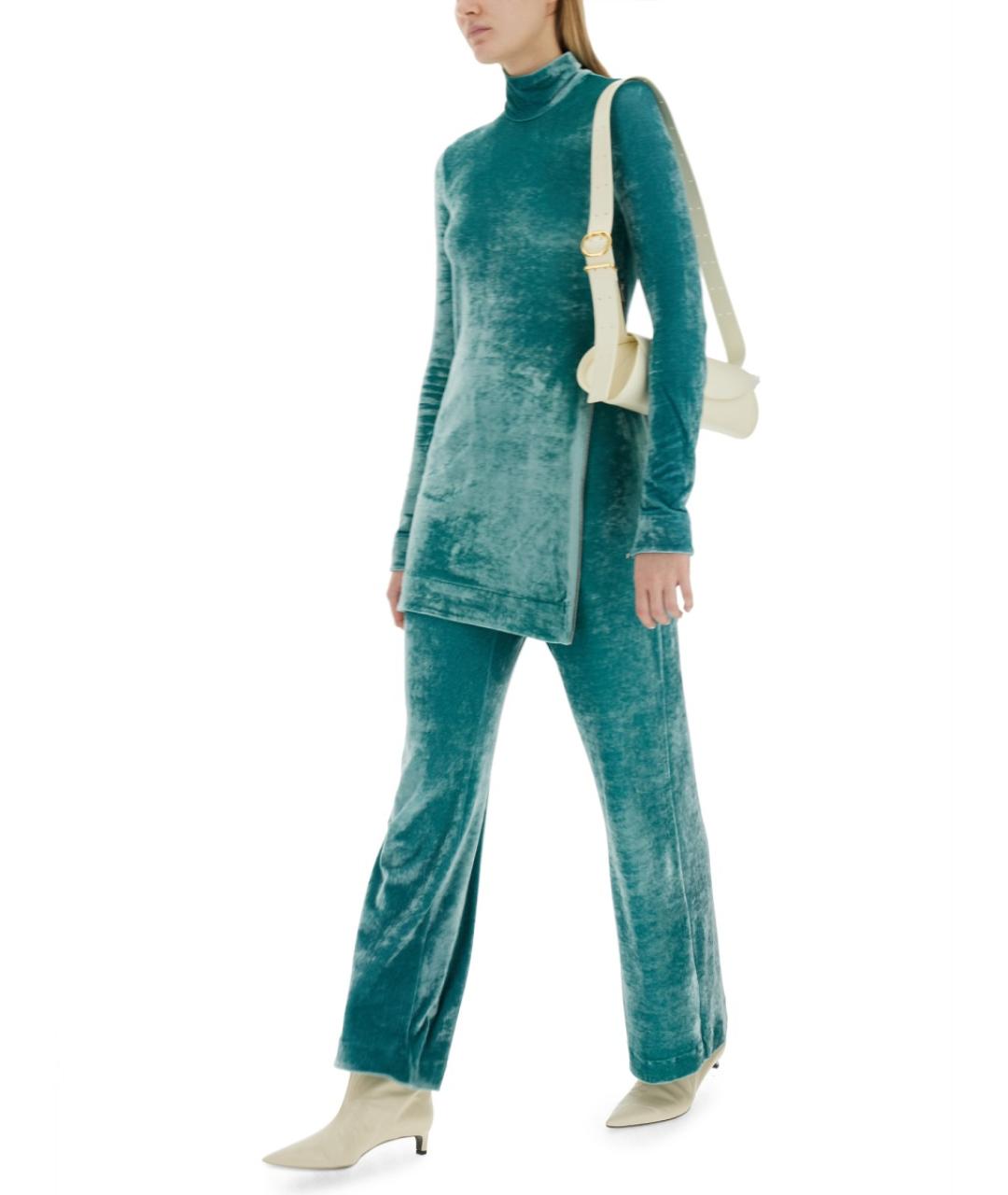 JIL SANDER Голубая полиамидовая водолазка, фото 3