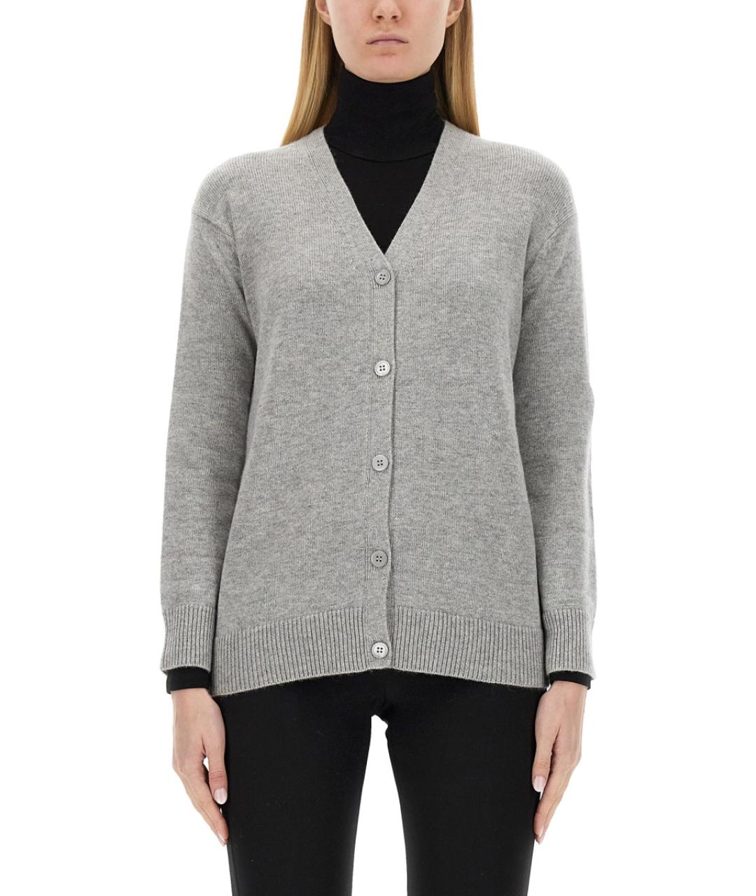 'S MAX MARA Серый шерстяной джемпер / свитер, фото 5