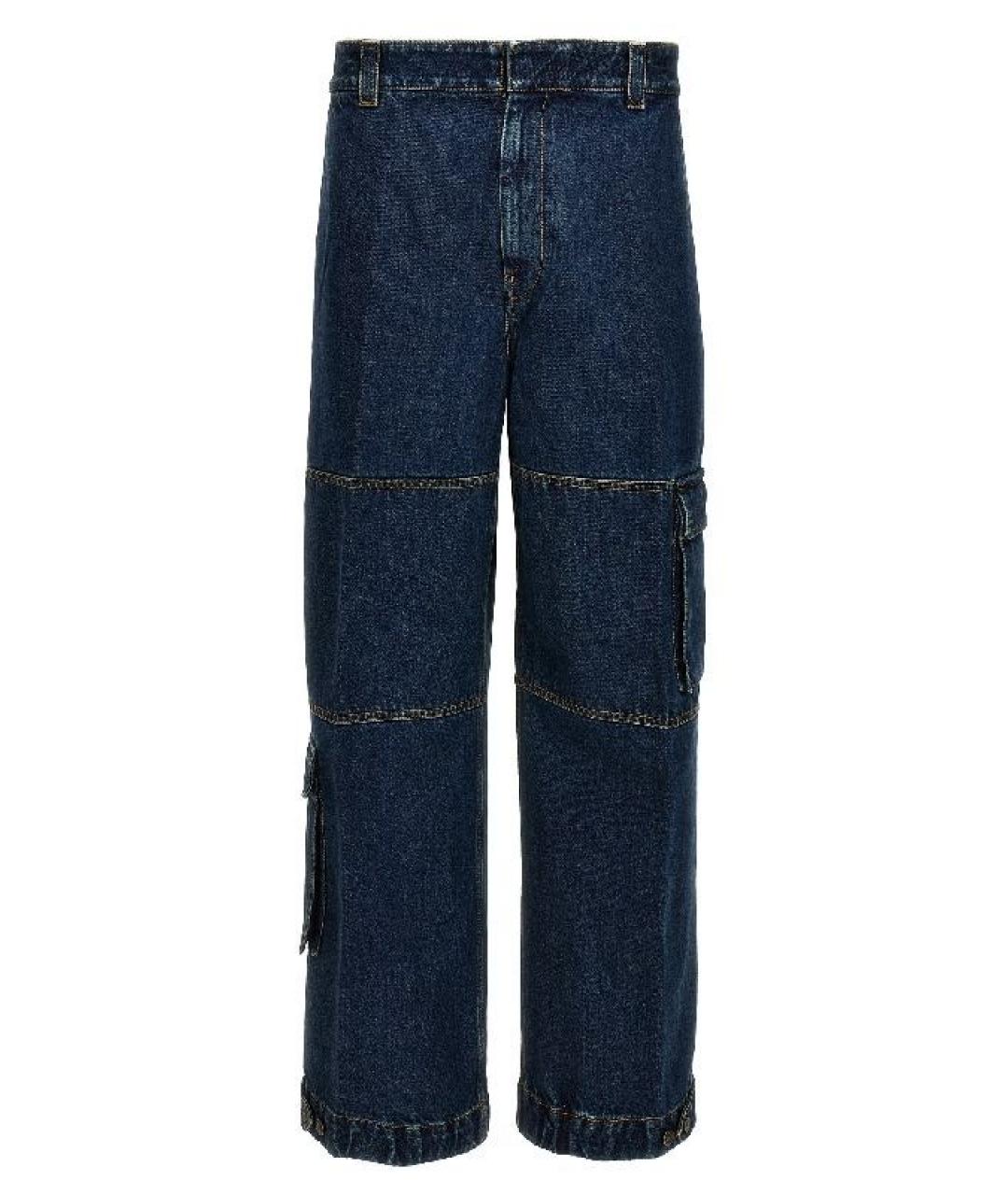 GUCCI Синие хлопковые прямые джинсы, фото 1