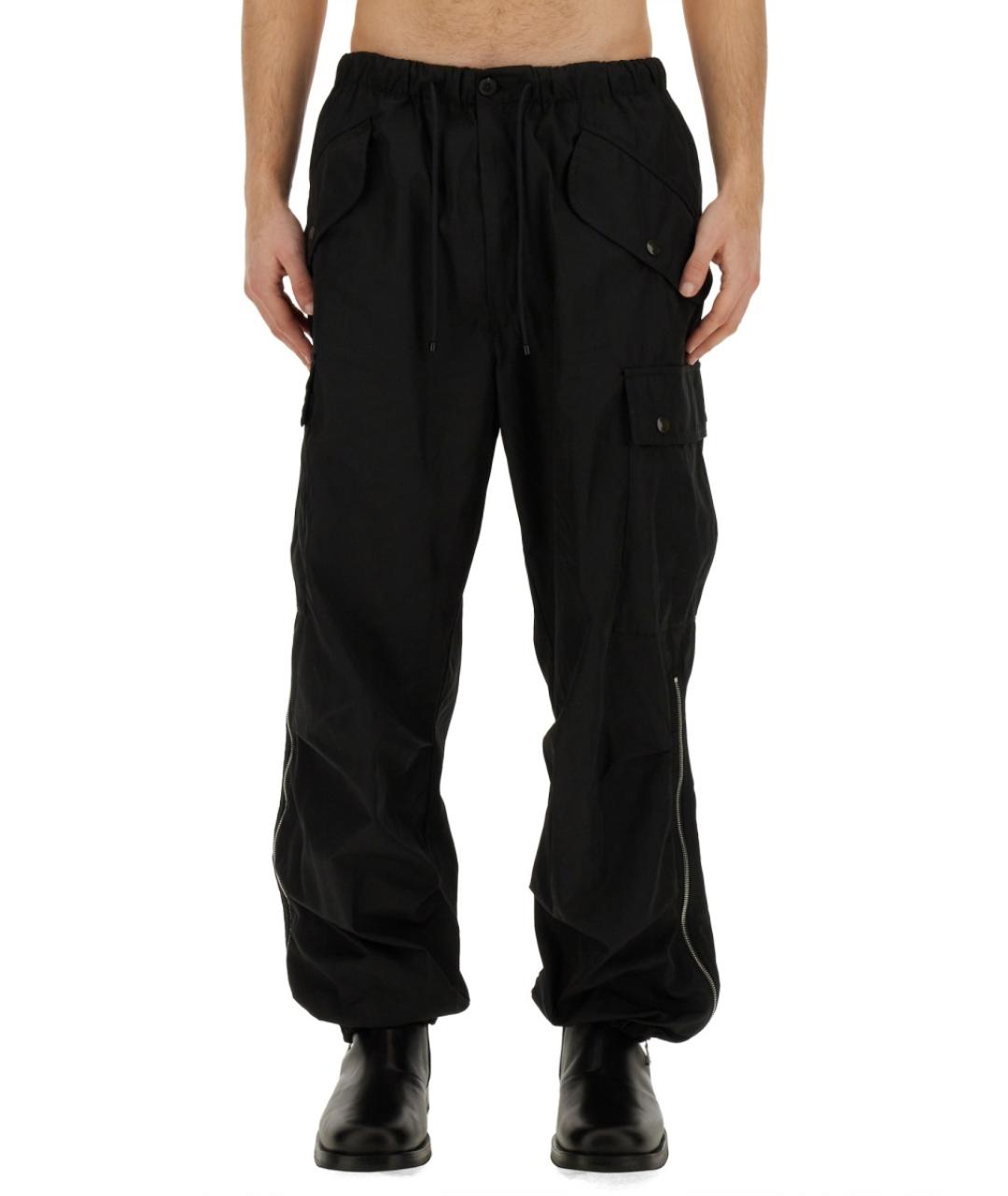 DRIES VAN NOTEN Черные полиэстеровые повседневные брюки, фото 2