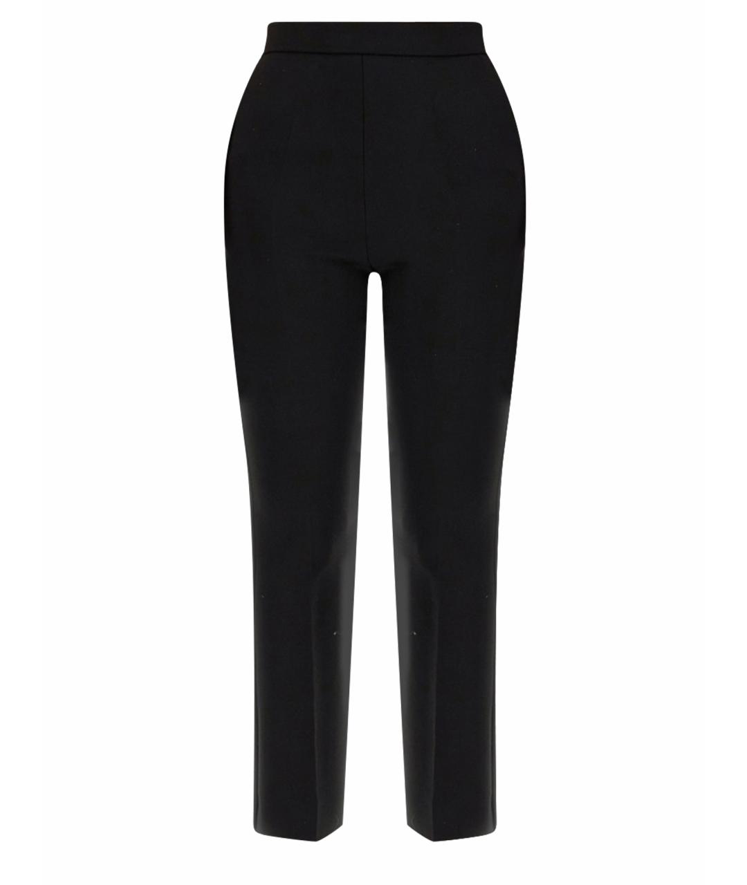 MAX MARA Черные шерстяные прямые брюки, фото 1