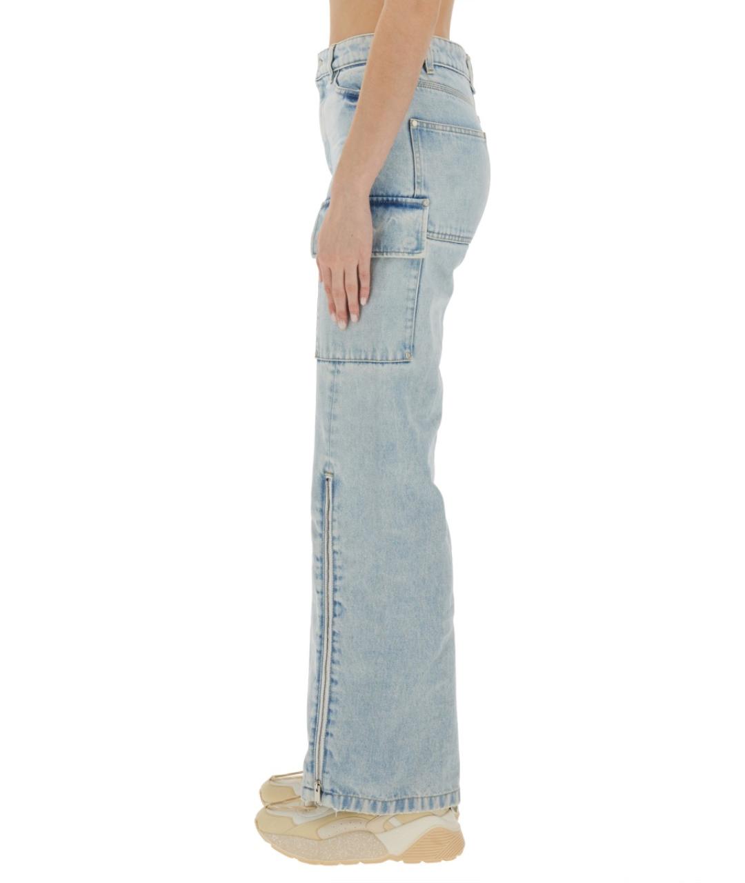 STELLA MCCARTNEY Синие хлопко-полиэстеровые прямые джинсы, фото 4