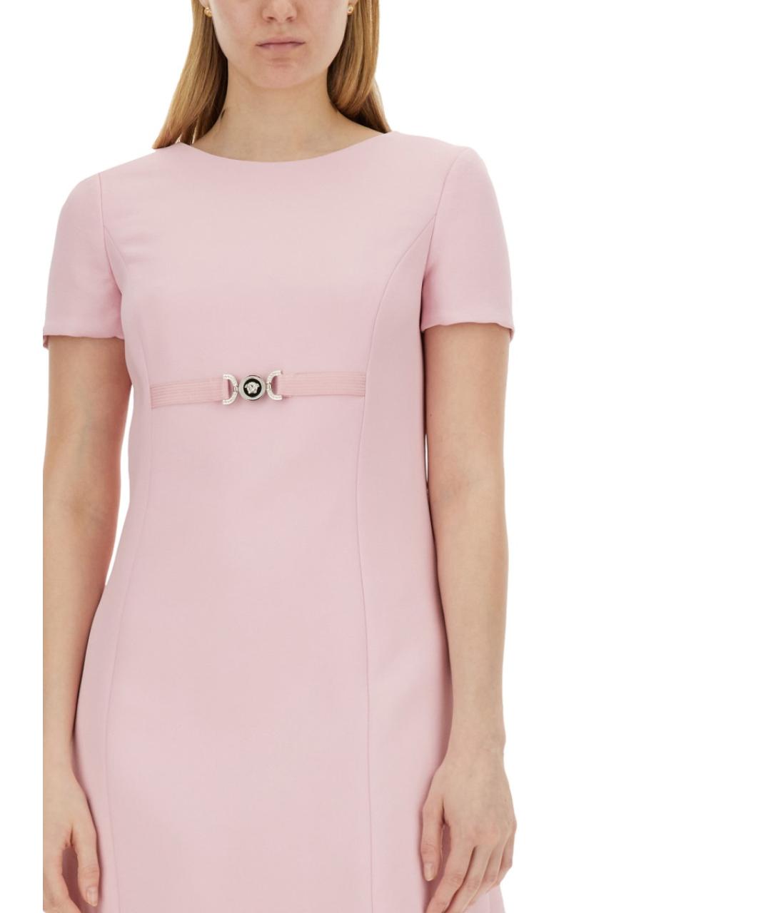 VERSACE Розовое вискозное повседневное платье, фото 5
