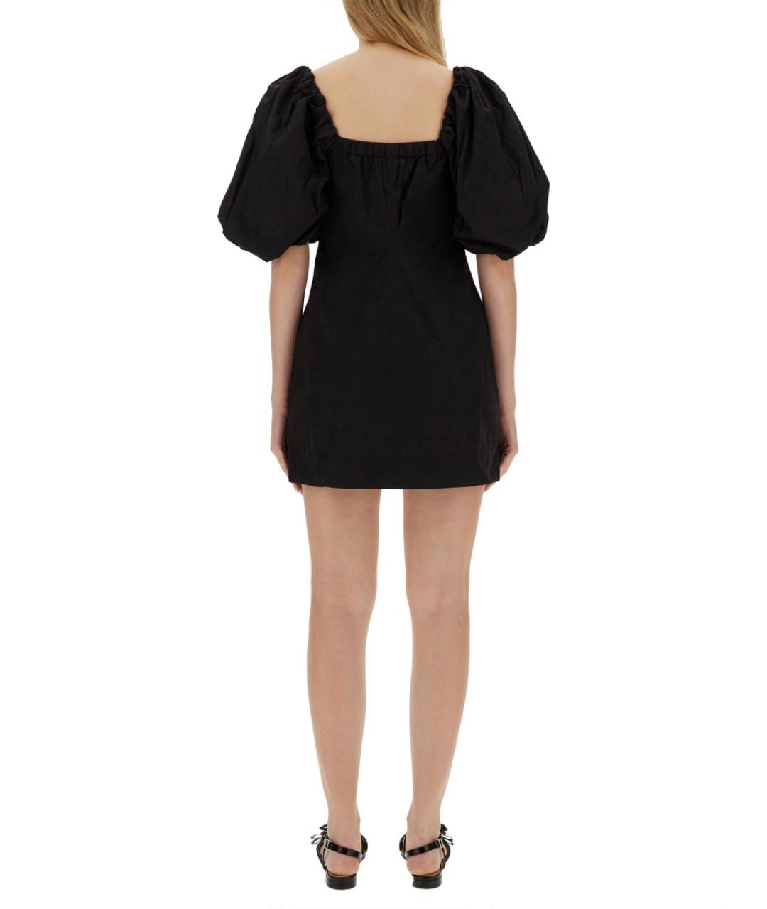 GANNI Черное хлопковое повседневное платье, фото 4