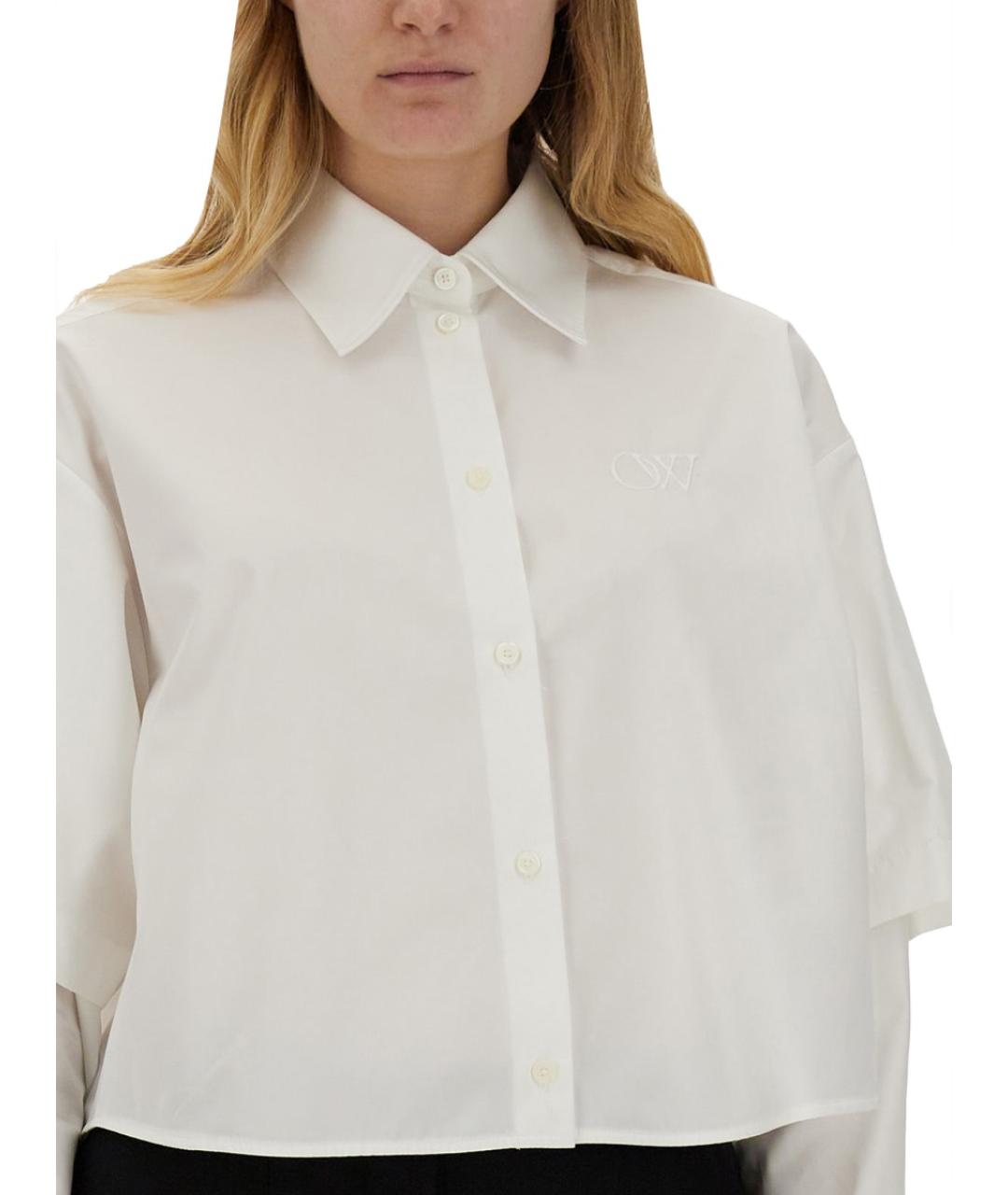 OFF-WHITE Белая хлопковая рубашка, фото 5