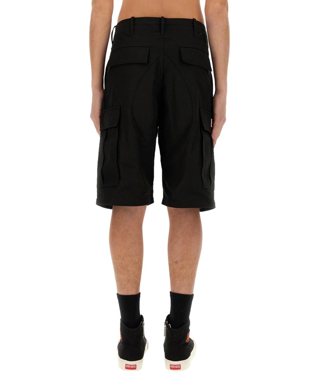 KENZO Черные хлопковые шорты, фото 5
