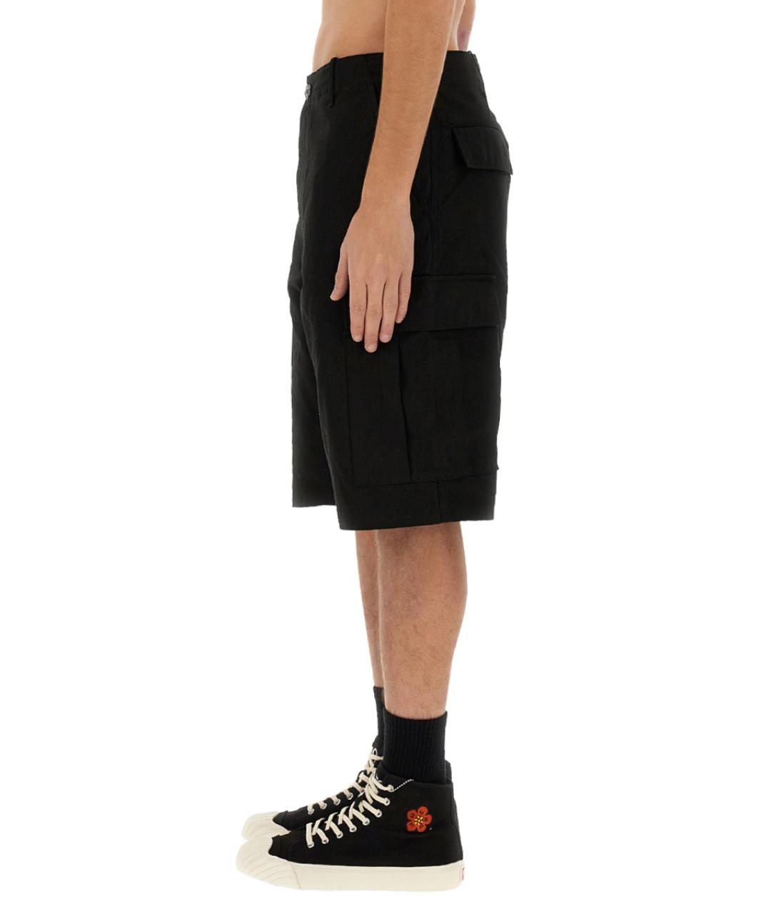 KENZO Черные хлопковые шорты, фото 4
