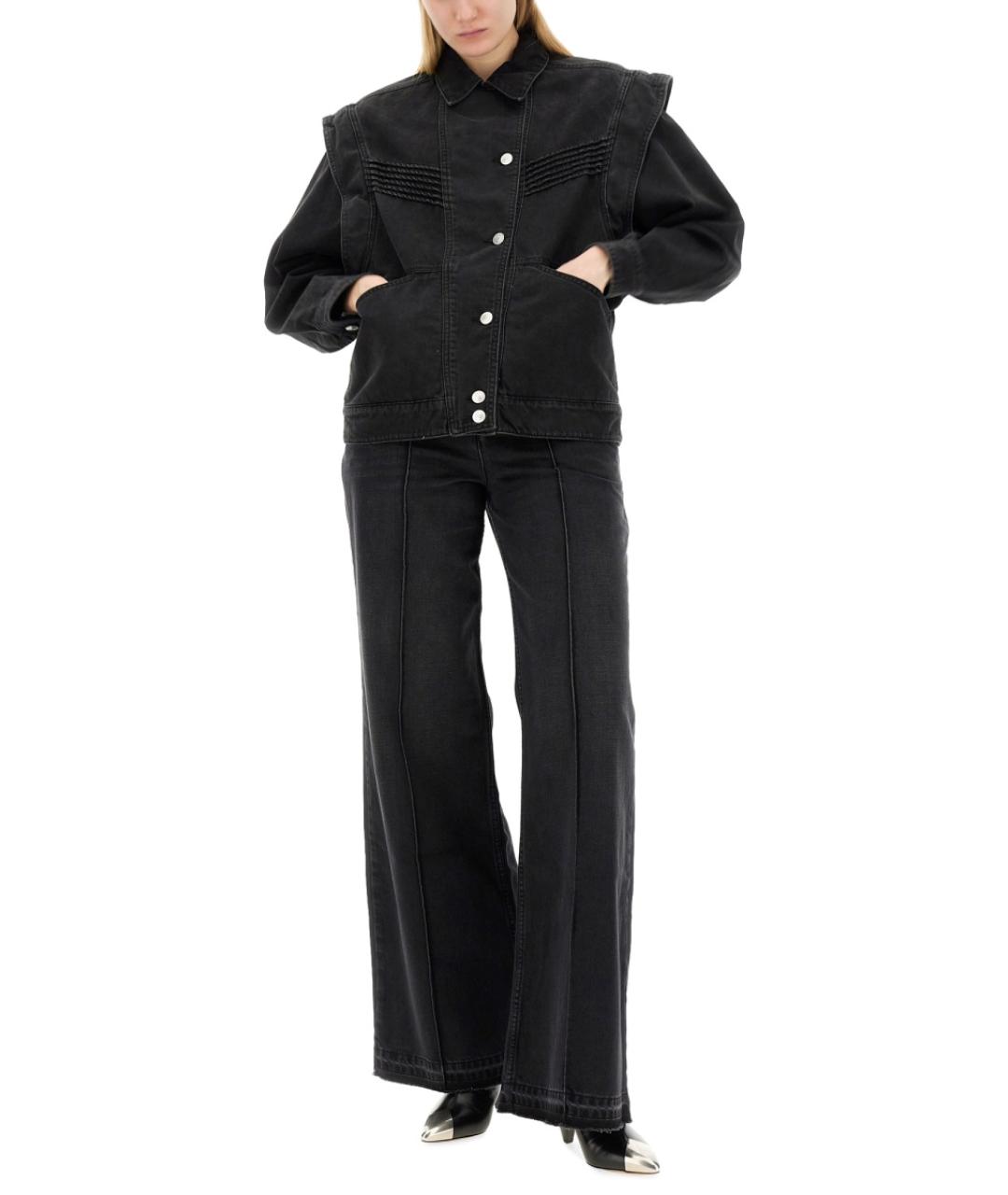 ISABEL MARANT Черные хлопковые прямые джинсы, фото 3