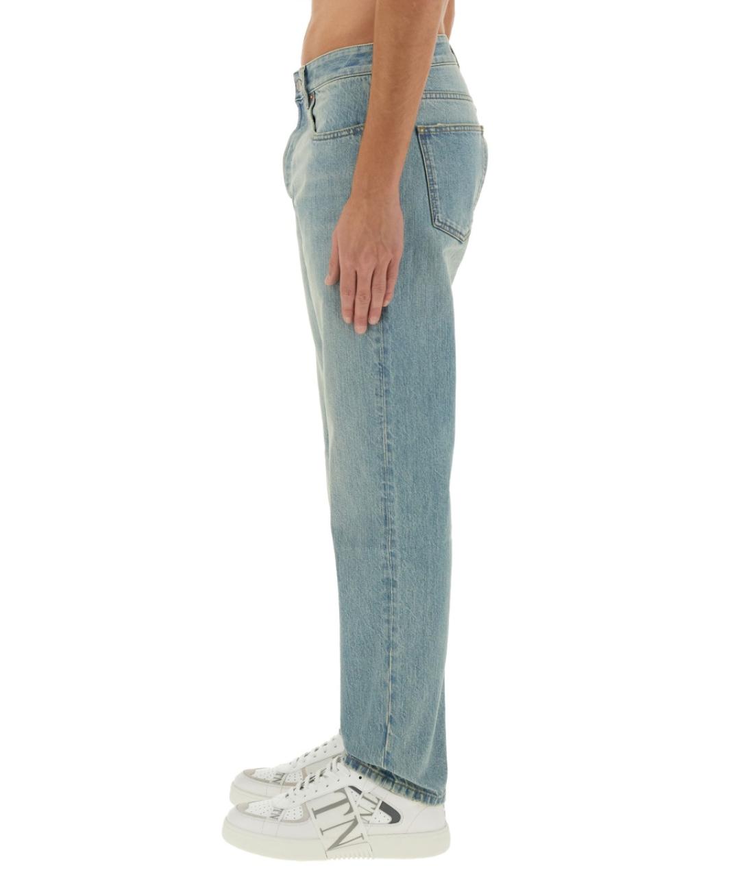 VALENTINO Синие хлопковые прямые джинсы, фото 5