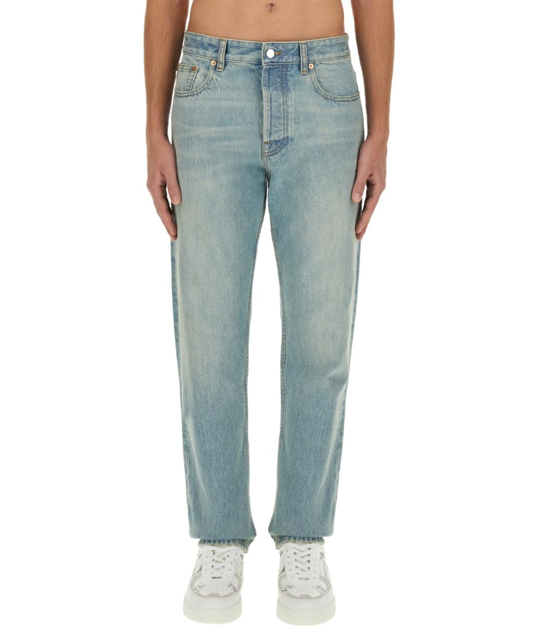 VALENTINO Синие хлопковые прямые джинсы, фото 2