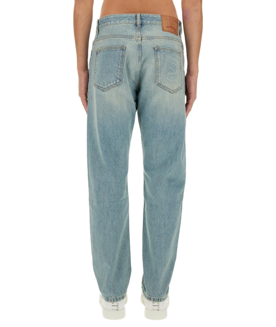 VALENTINO Синие хлопковые прямые джинсы, фото 4