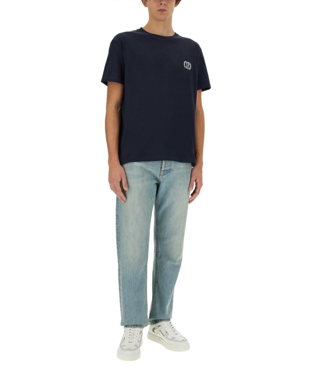 VALENTINO Синие хлопковые прямые джинсы, фото 3