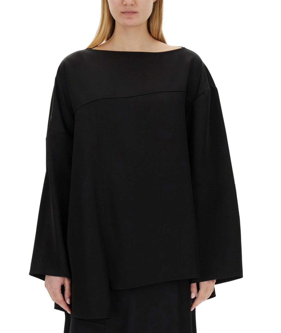 JIL SANDER Черная вискозная блузы, фото 2