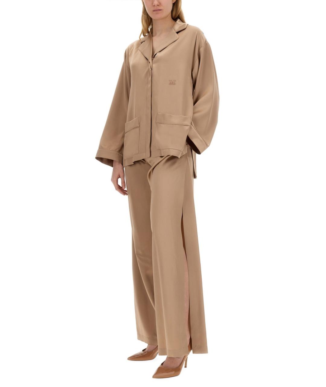 MAX MARA Бежевая шелковая рубашка, фото 3