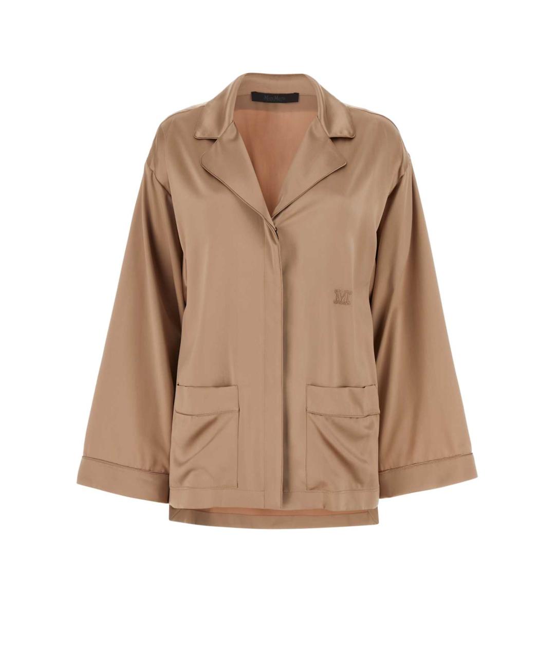 MAX MARA Бежевая шелковая рубашка, фото 1