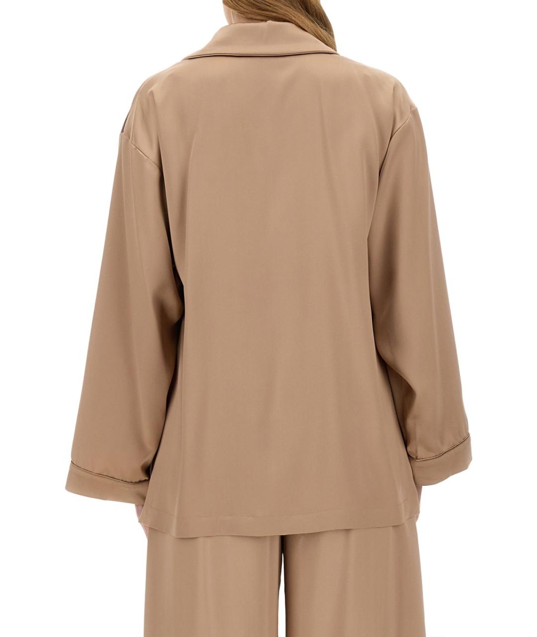 MAX MARA Бежевая шелковая рубашка, фото 4