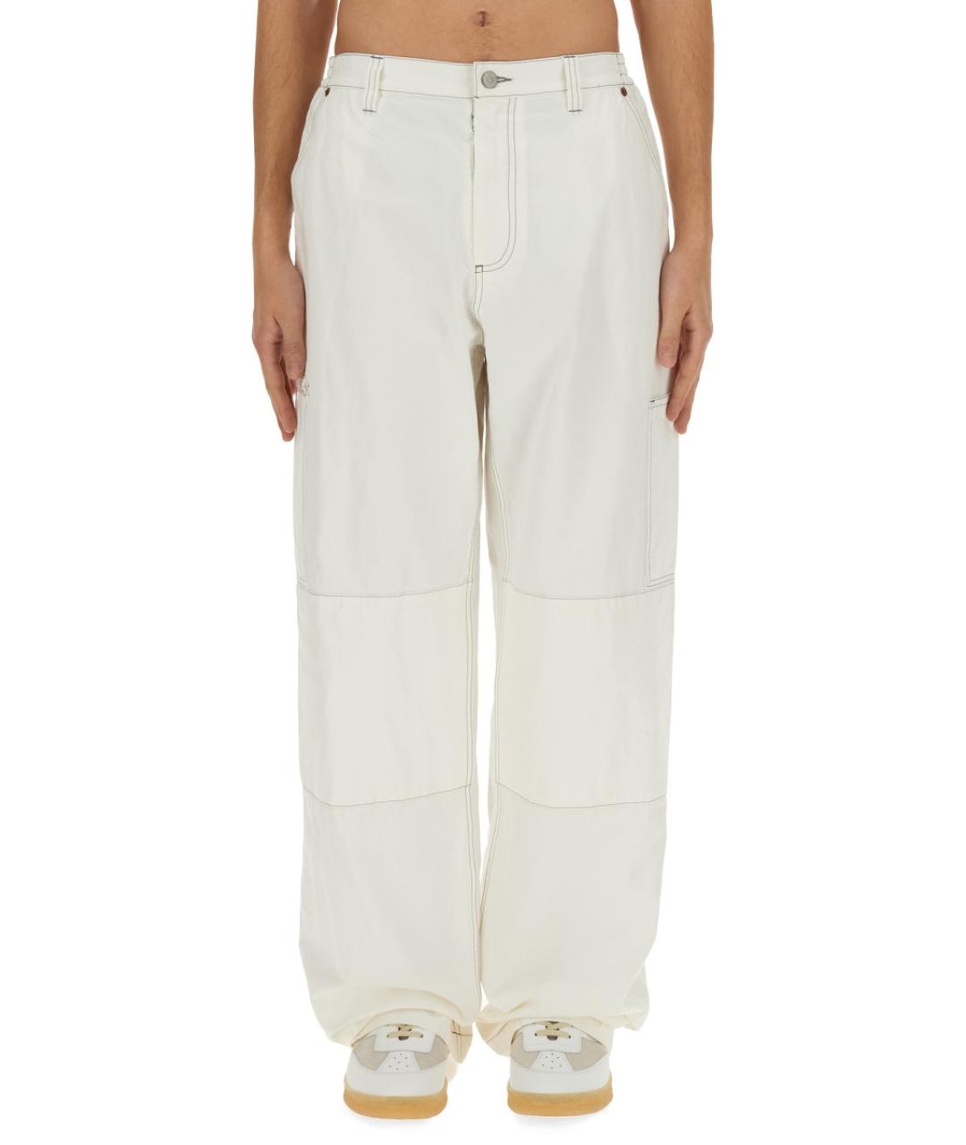 MM6 MAISON MARGIELA Белые хлопковые повседневные брюки, фото 2
