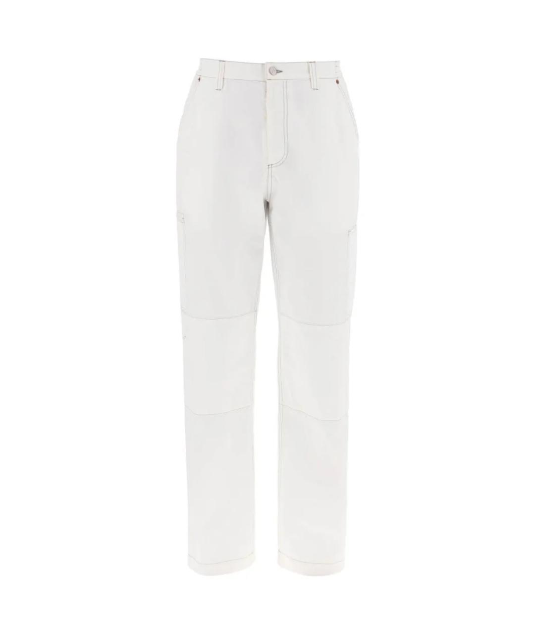 MM6 MAISON MARGIELA Белые хлопковые повседневные брюки, фото 1