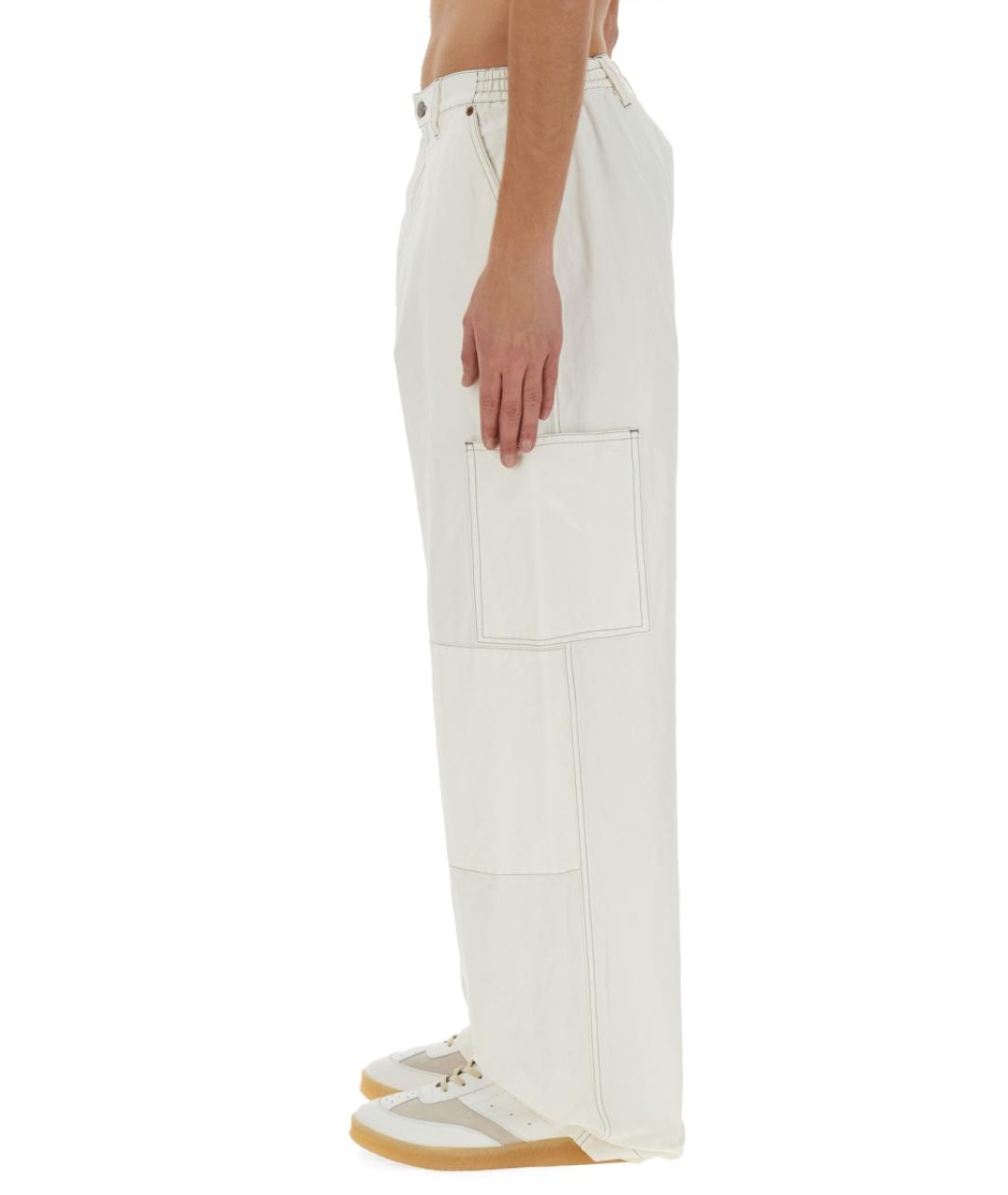 MM6 MAISON MARGIELA Белые хлопковые повседневные брюки, фото 5