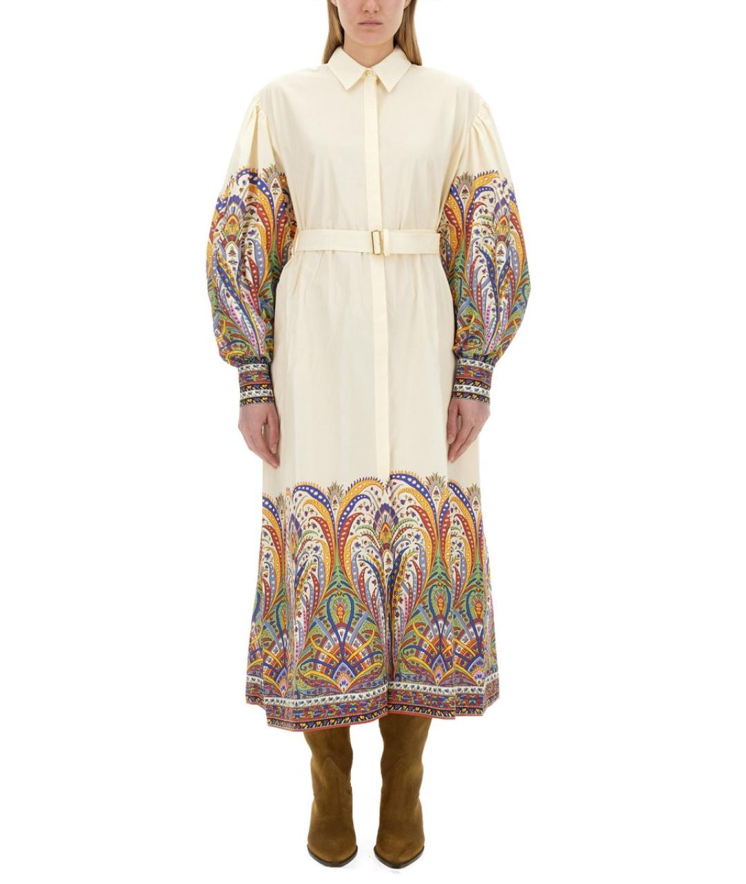 ETRO Белое хлопковое повседневное платье, фото 2