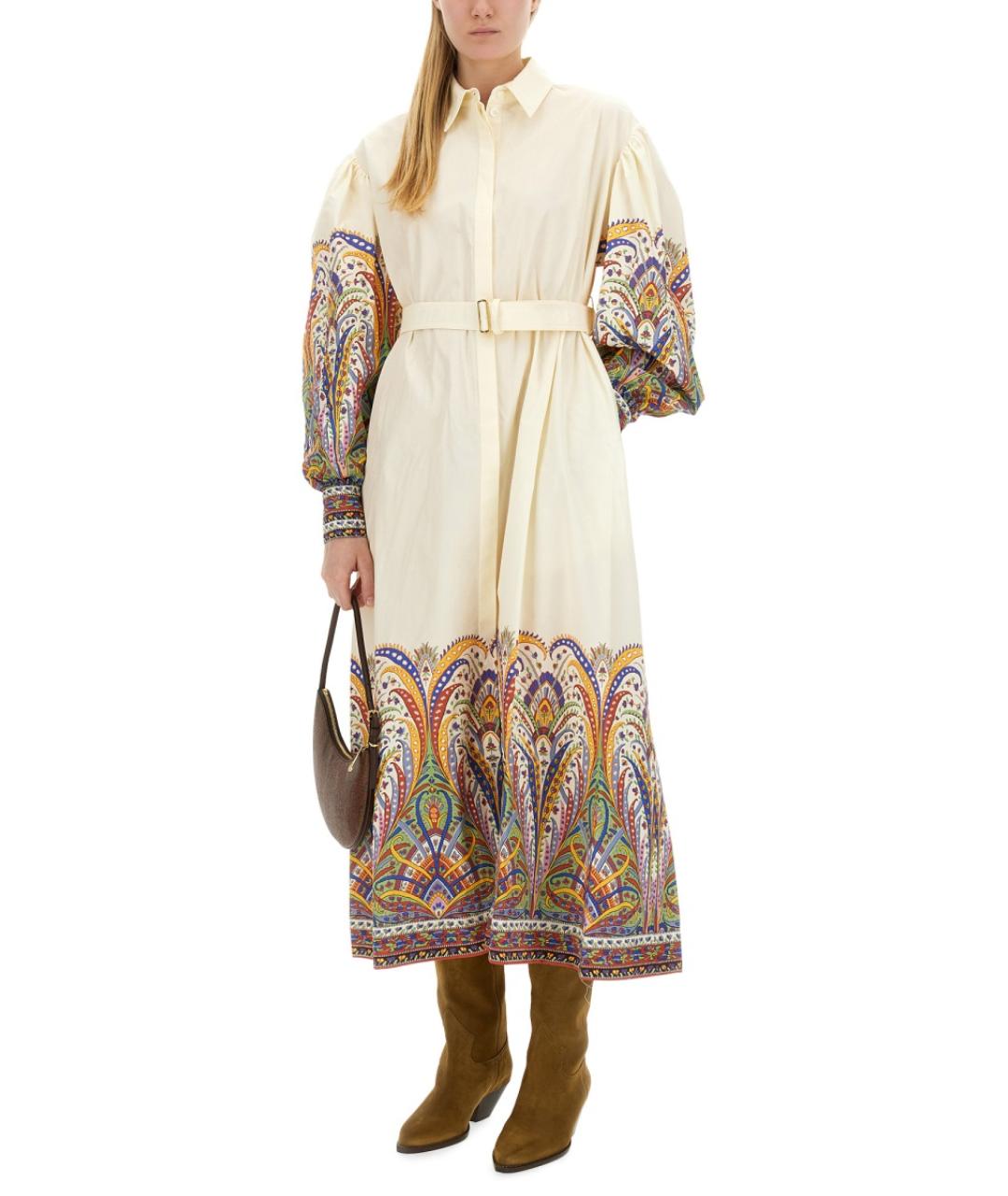 ETRO Белое хлопковое повседневное платье, фото 3