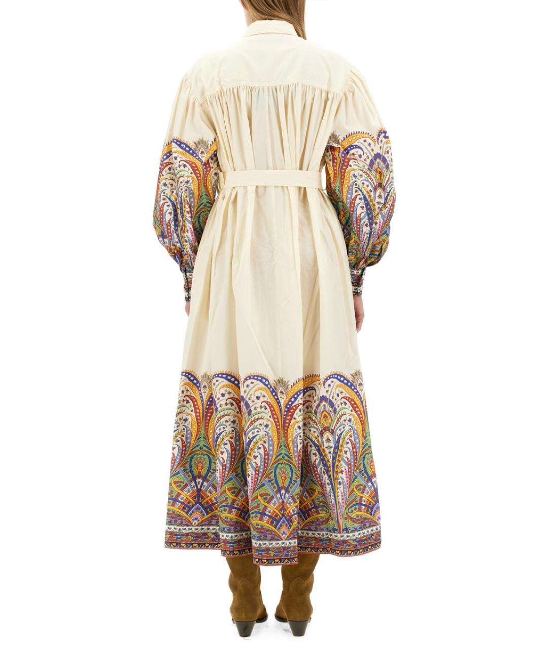 ETRO Белое хлопковое повседневное платье, фото 4