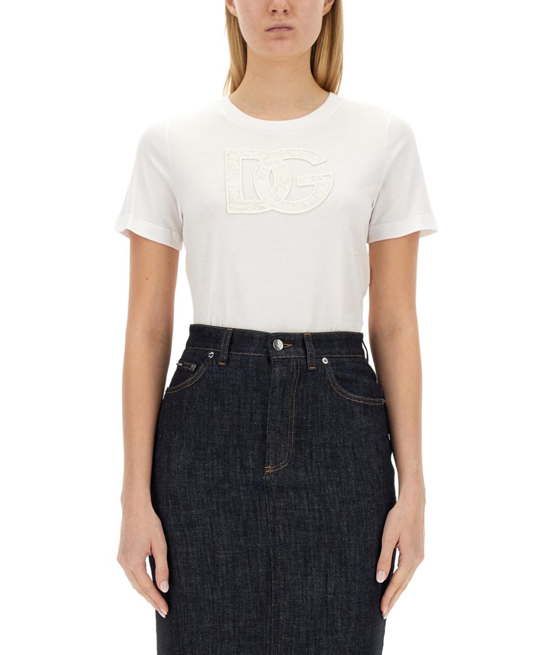 DOLCE&GABBANA Белая хлопковая футболка, фото 5