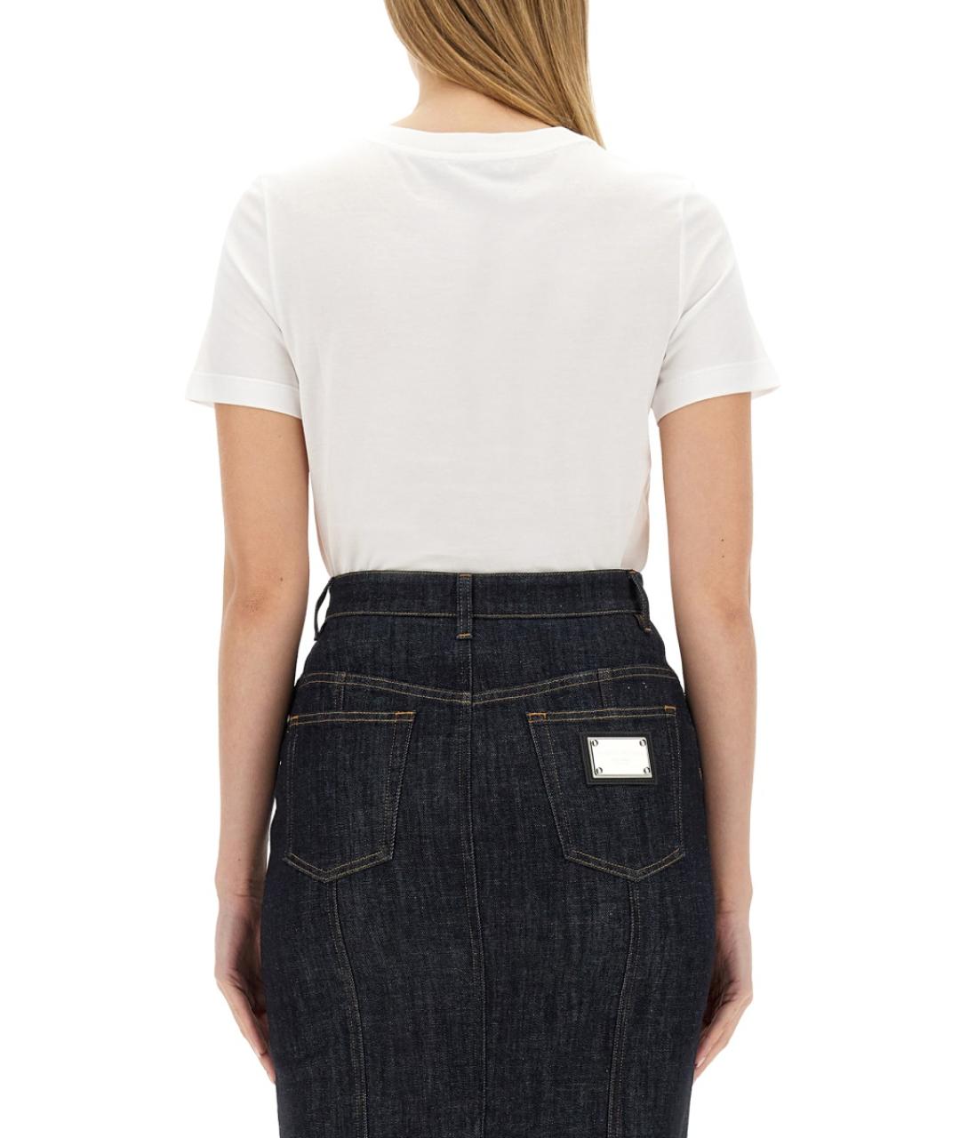 DOLCE&GABBANA Белая хлопковая футболка, фото 3