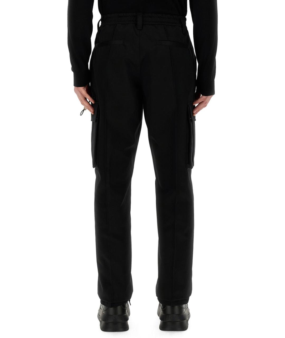 VERSACE Черные хлопковые повседневные брюки, фото 4